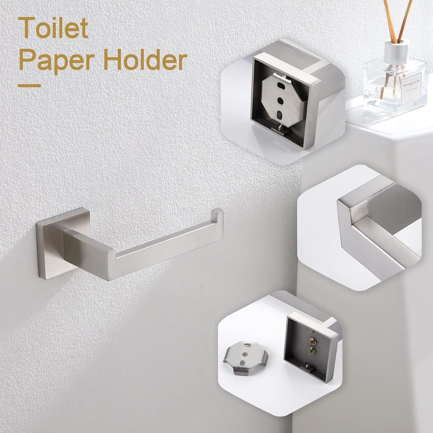 KOKOSIRI Toilet Paper Roll Holder Brushed Nickel Toilet Paper Holder Stainless Steel for Kitchen Bathroom Dispenser