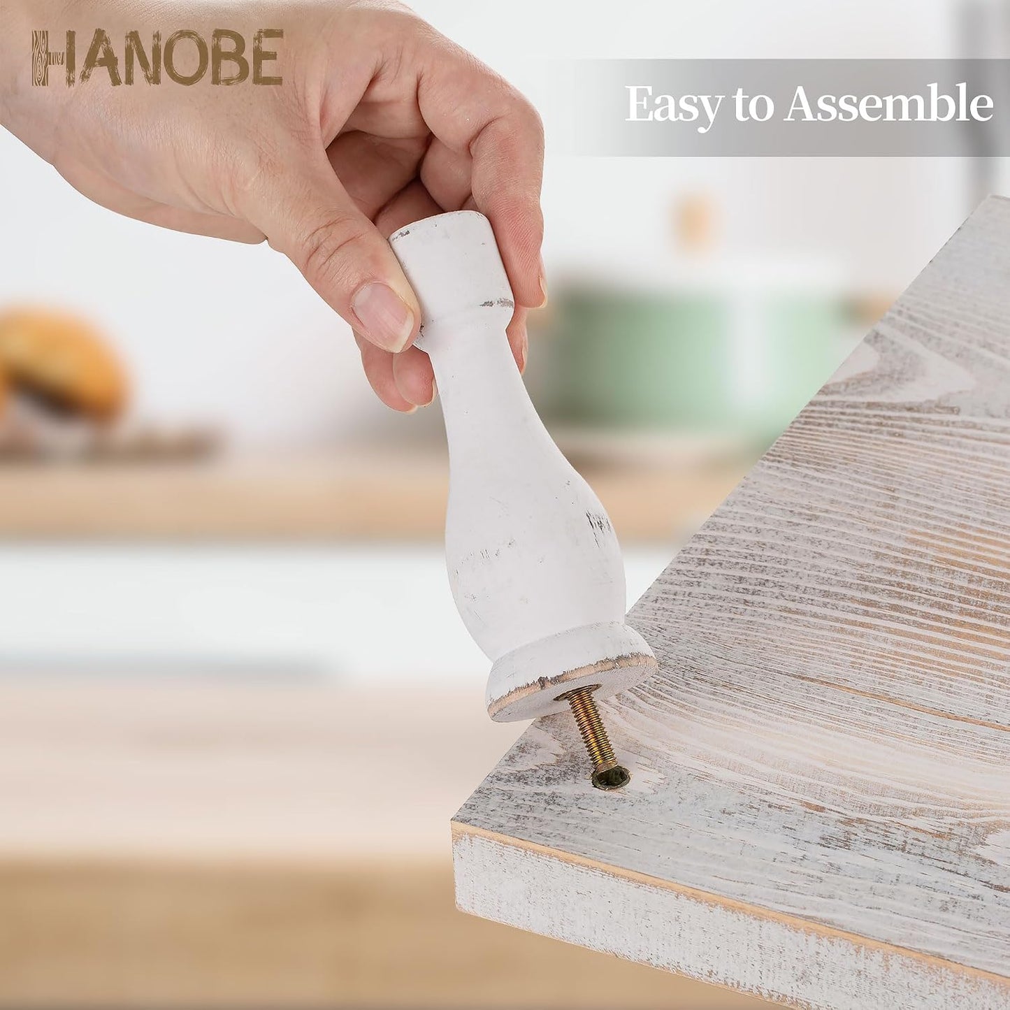 Wooden Riser Decorative Tray / Whitewash