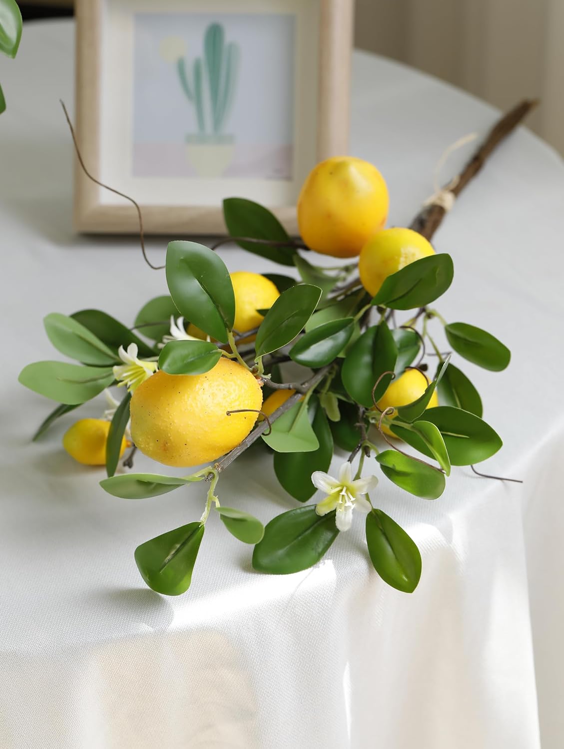 Artificial Lemons Branches / 8 Head Faux Lemons