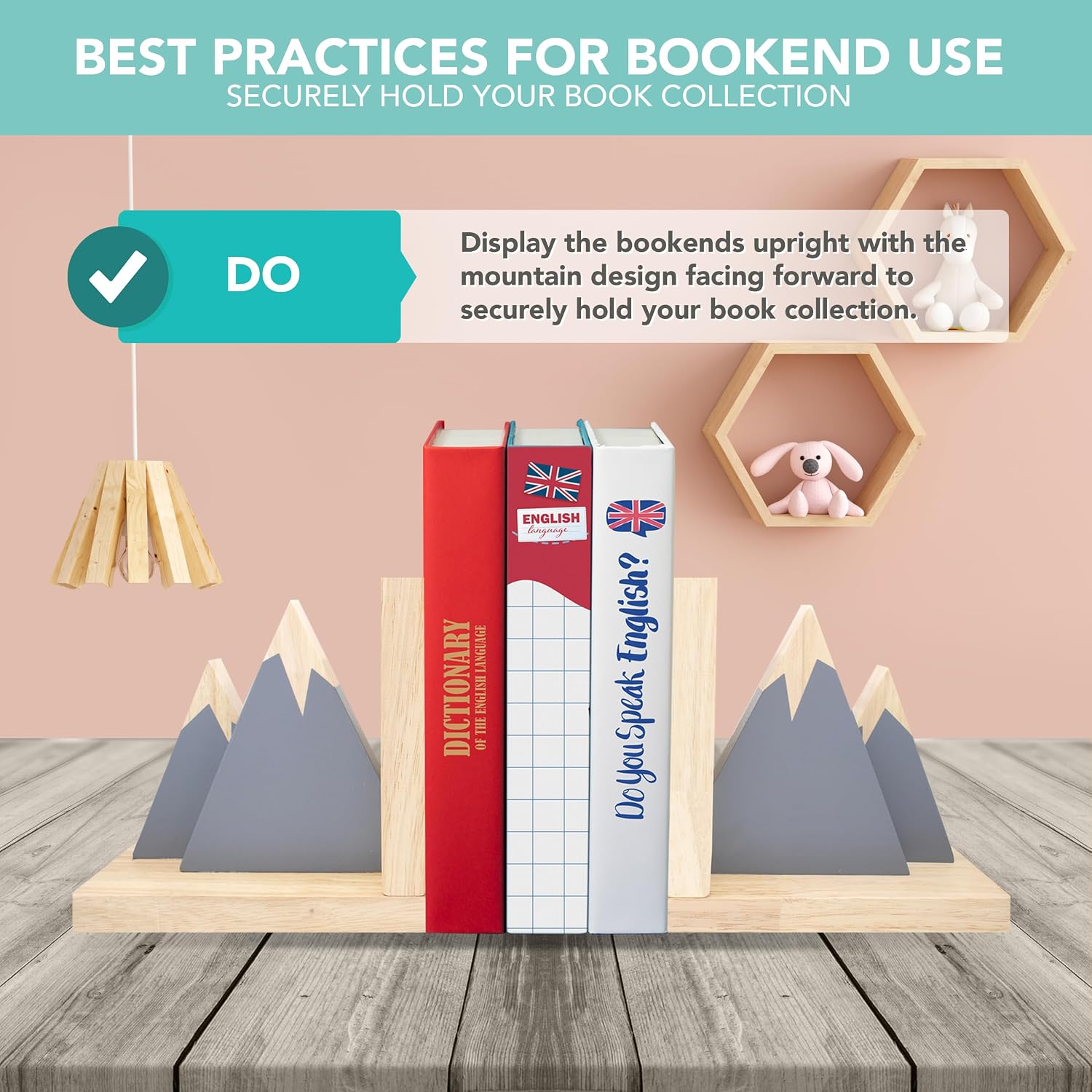 Mountain Book Ends for Kids Books / Gray