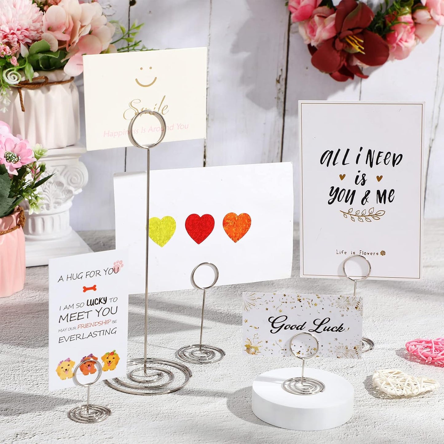 Teling 36 Pieces Table Number Holders 3 Size Place Card Holder Name Numbers Menu Memo Note Card Picture Photo Clip