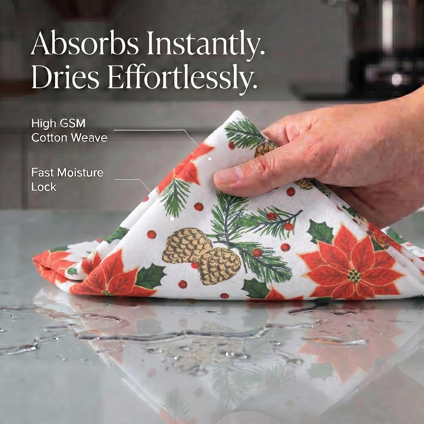 Urban Villa Kitchen Towels Cotton Dish Towels 20”x30”(Set of 6) Pinecone