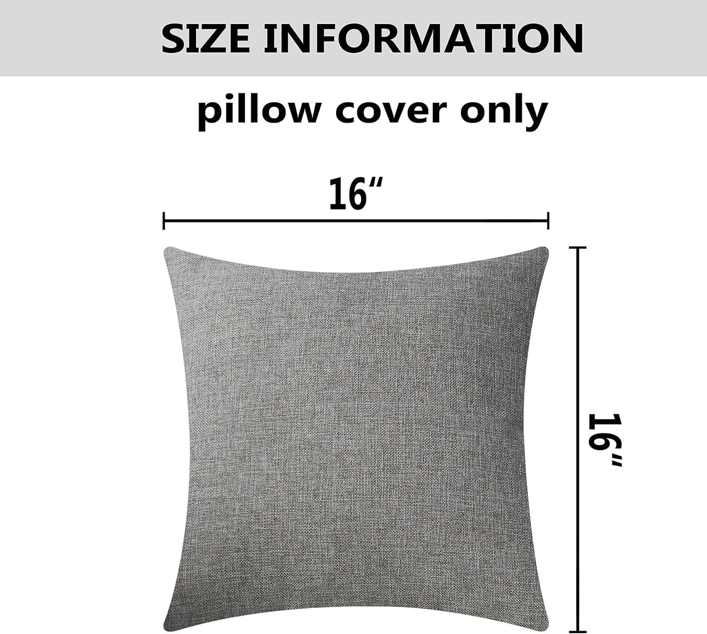 Pillow Covers Gray Decorative Pillow Covers for Car Office Bench / 16 x 16 / Dark Grey / Set of 2