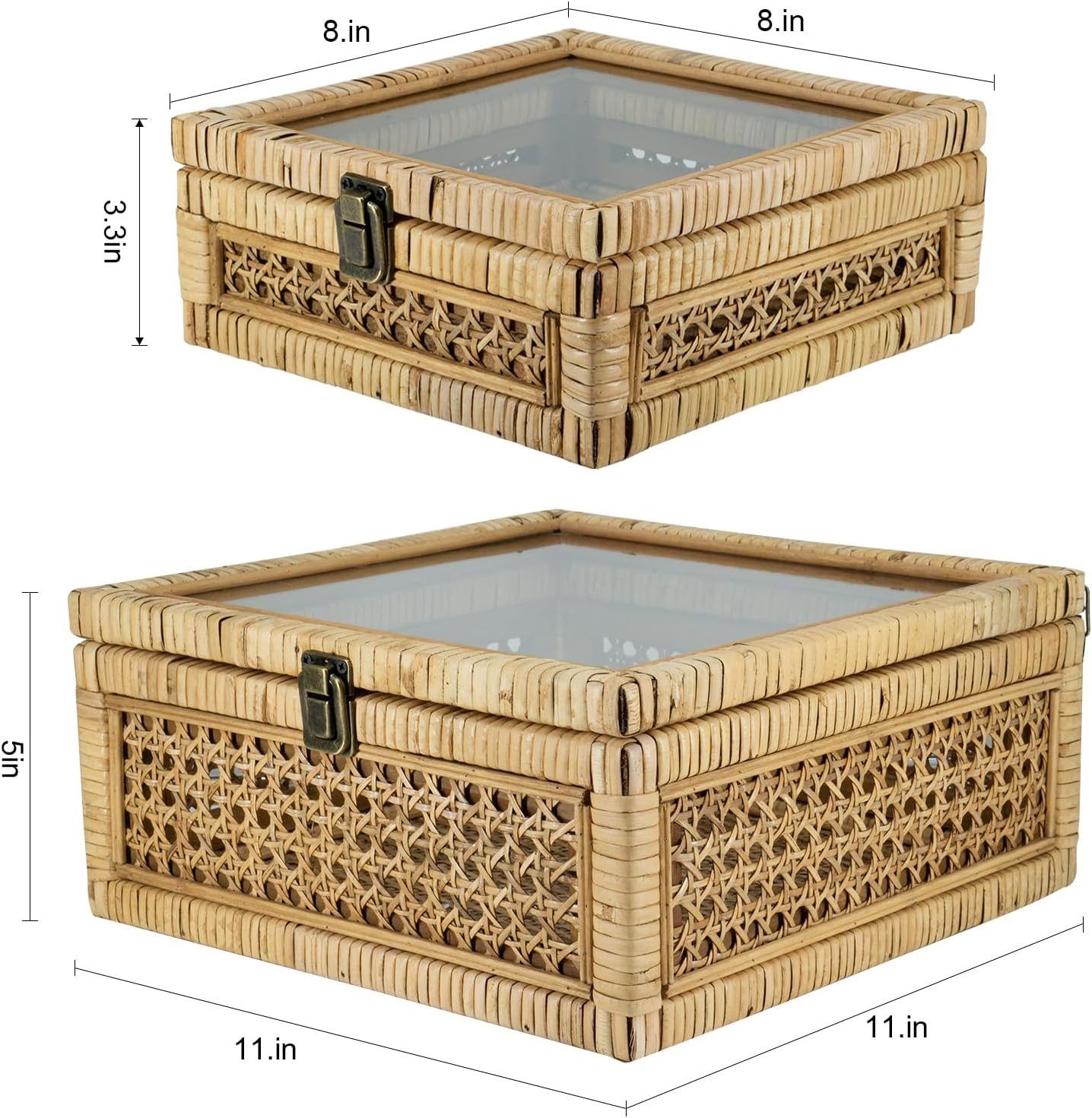 Wicker Decorative Bins / Set of 2