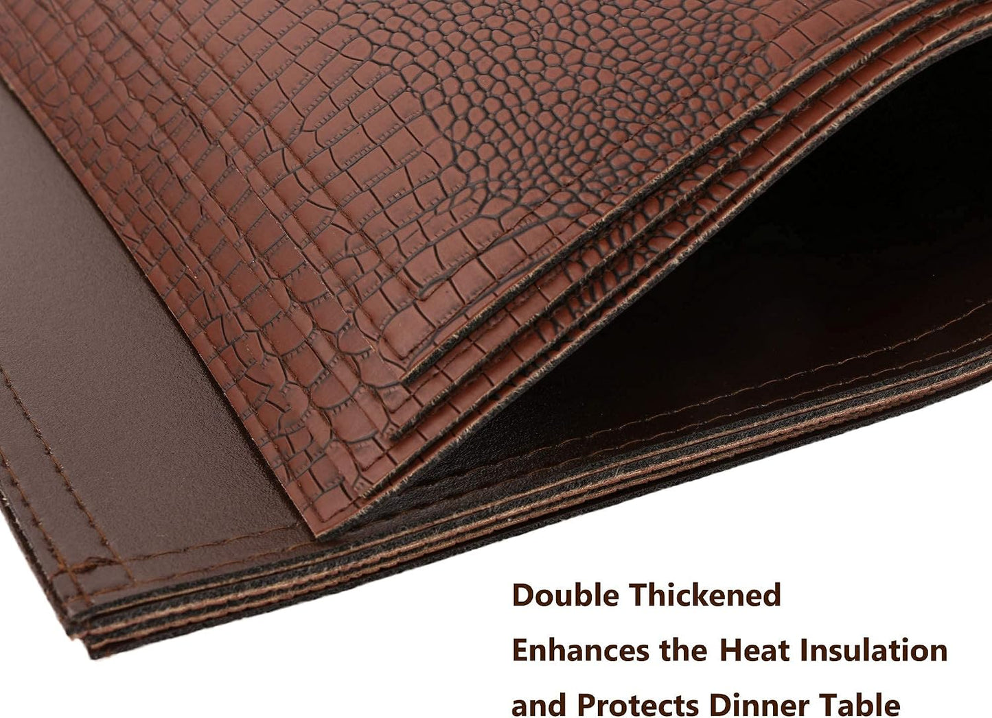 Faux Leather Placemats, PU Table Mats, Waterproof, Stain Resistant, Heat Resistant, Non-Slip Easy to Clean for Kitchen