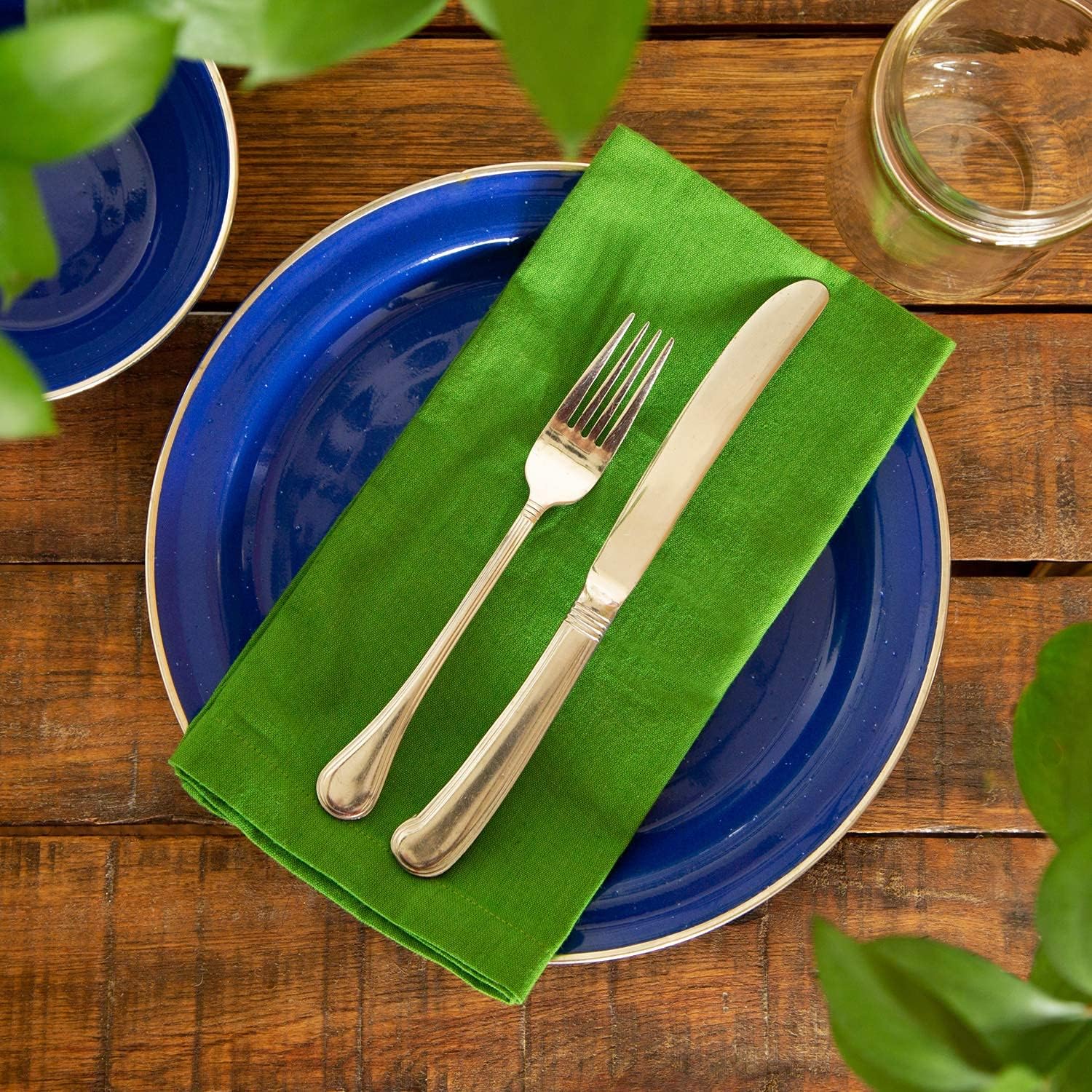 COTTON CRAFT Multicolor Cloth Napkins - 24 Pack 100% Cotton Dinner Napkins | 17x17 inches Soft Washable Absorbent