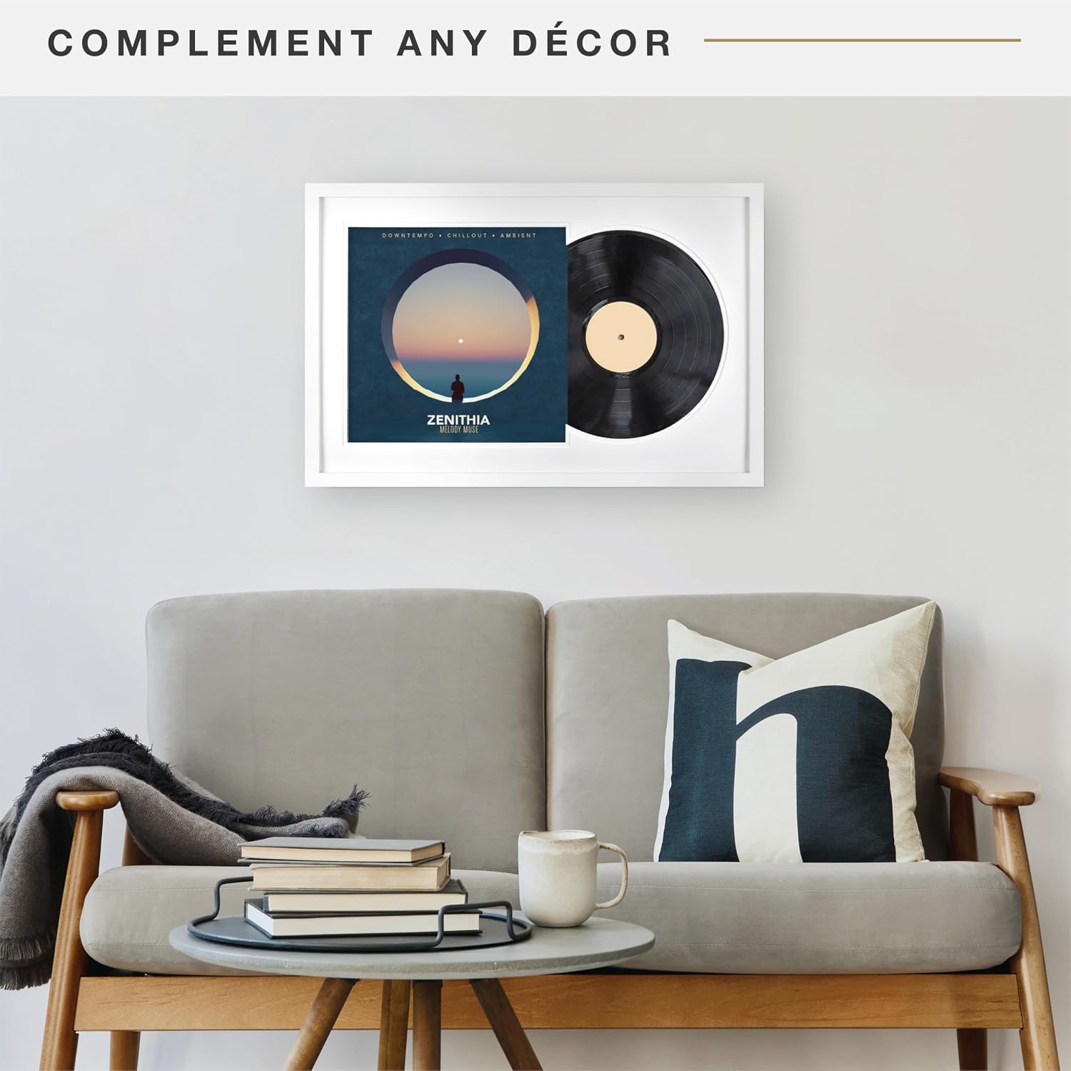 MCS Double Matted Record Album Frame, 16.5x25, White | Double Matted Frame Displays Vinyl LP Record And Jacket For