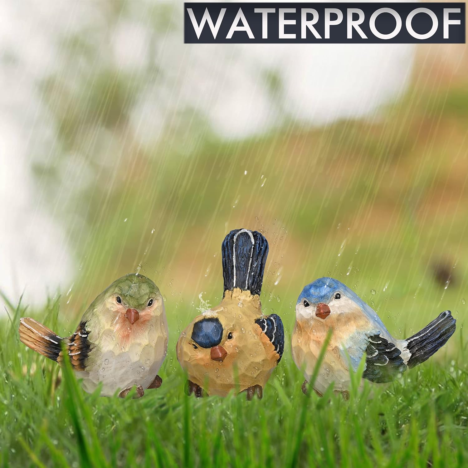 Birds Statues Indoor Outdoor Resin Lawn / Set of 3