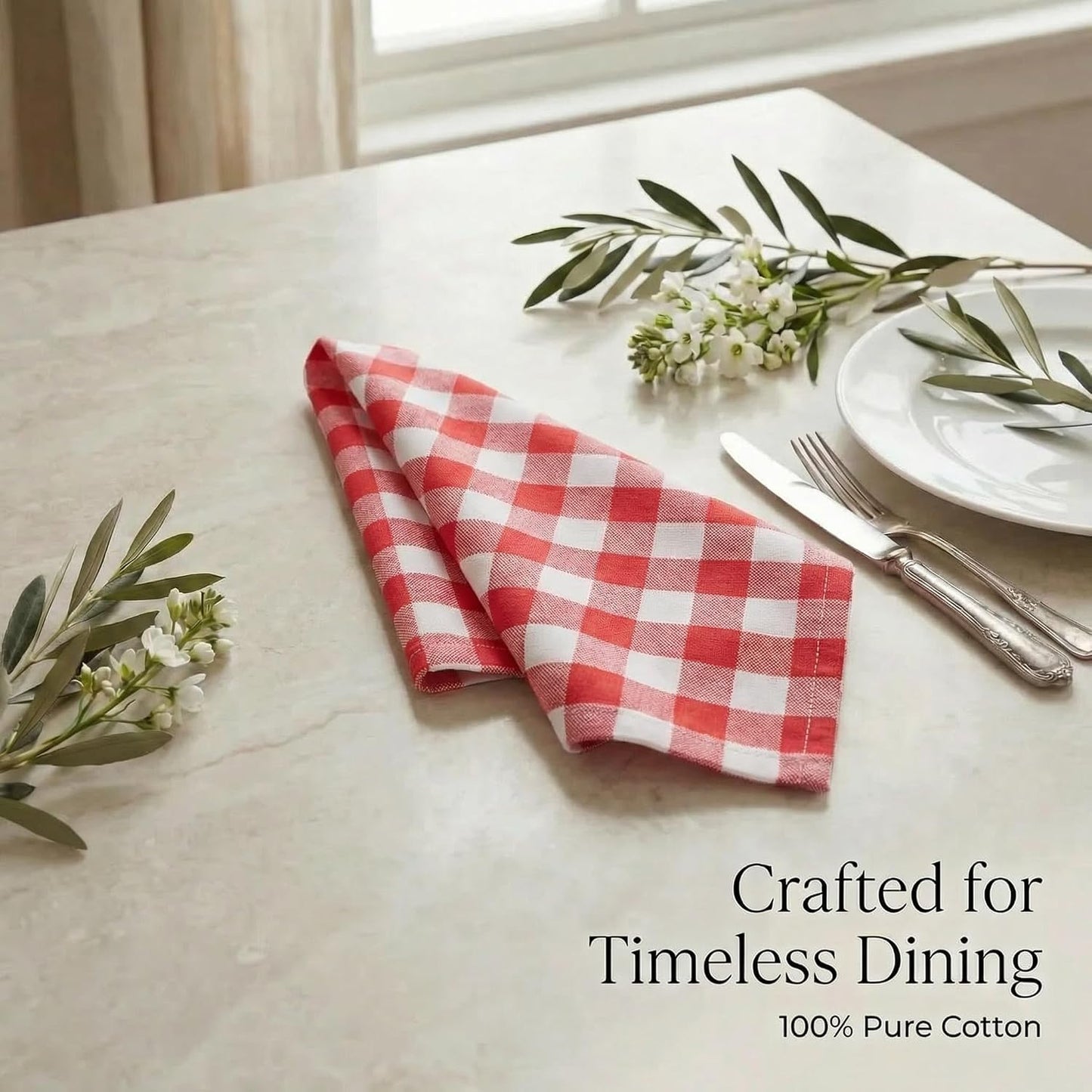 Urban Villa Cloth Napkins Cotton 12x12 (Set of 12) Red