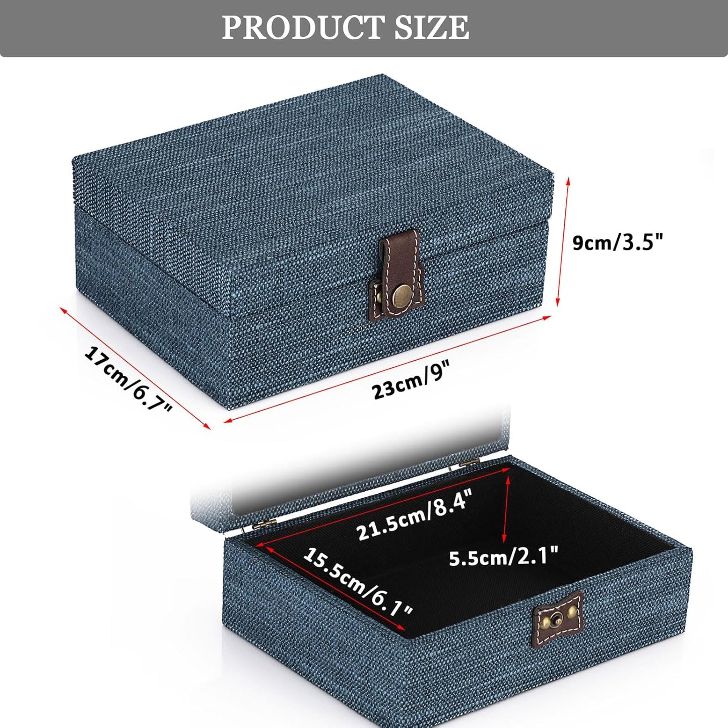 Wooden Decorative Trinket Jewelry Box / Medium / Blue