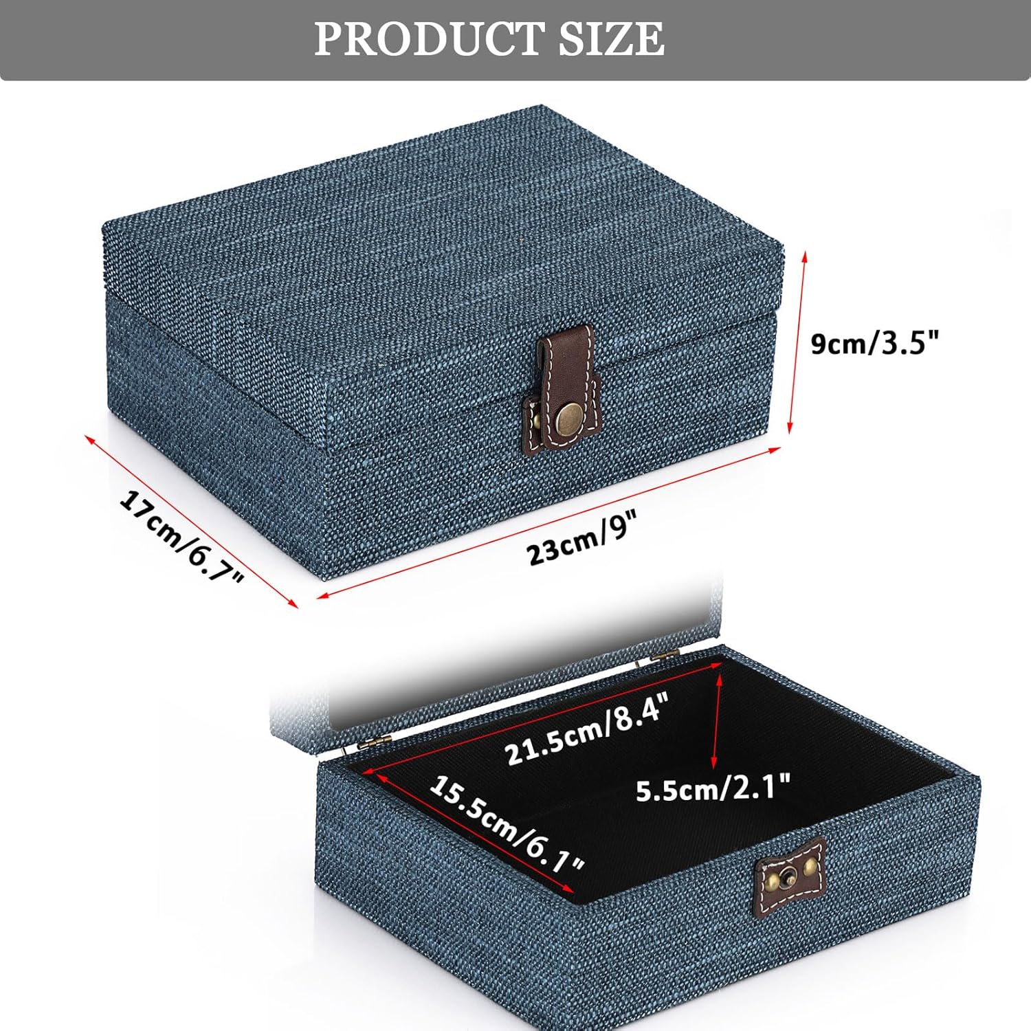 Wooden Decorative Trinket Jewelry Box / Medium / Blue