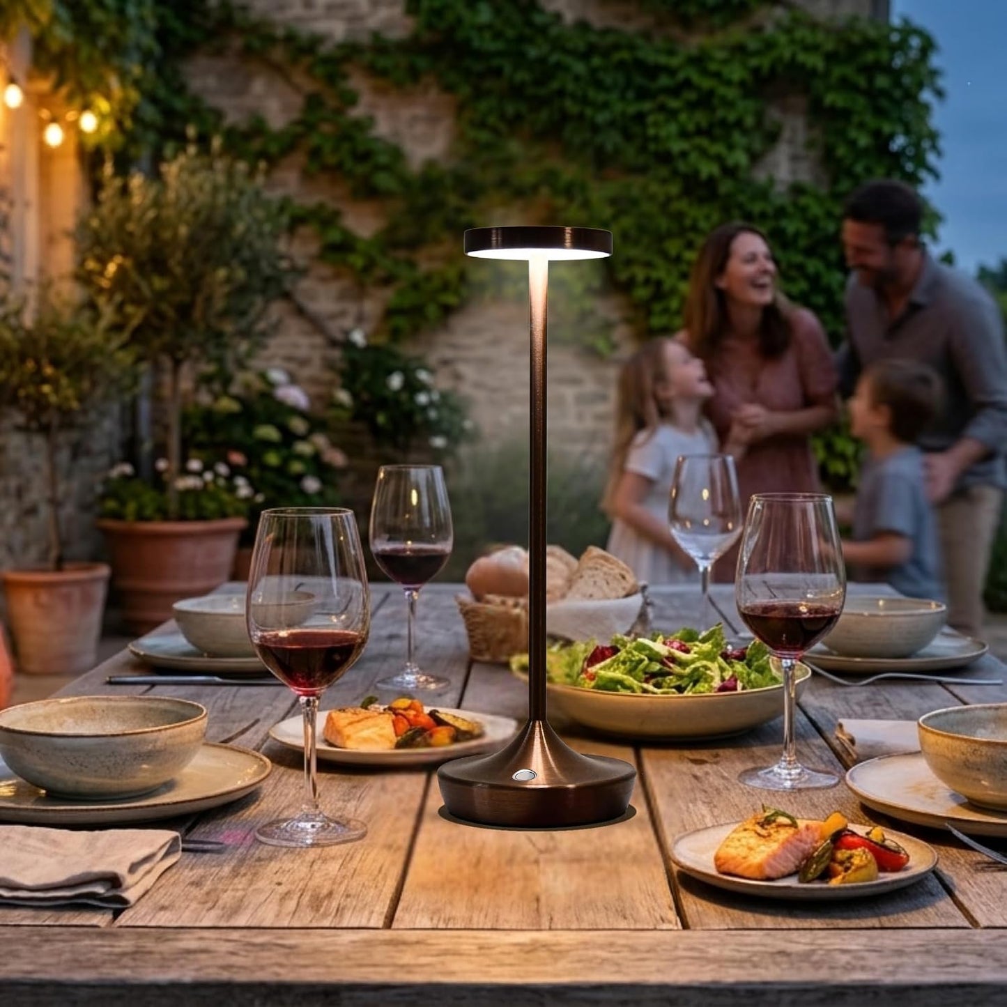 Brown Cordless Table Lamps, Rechargeable 6000mAh, 72H Runtime, Waterproof | Stepless Touch Dimming with 3 Color Modes &