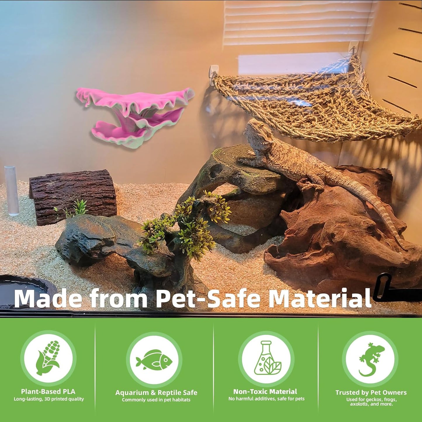 Mushroom Decor for Reptile Tank / Shelf Cap / Aurora