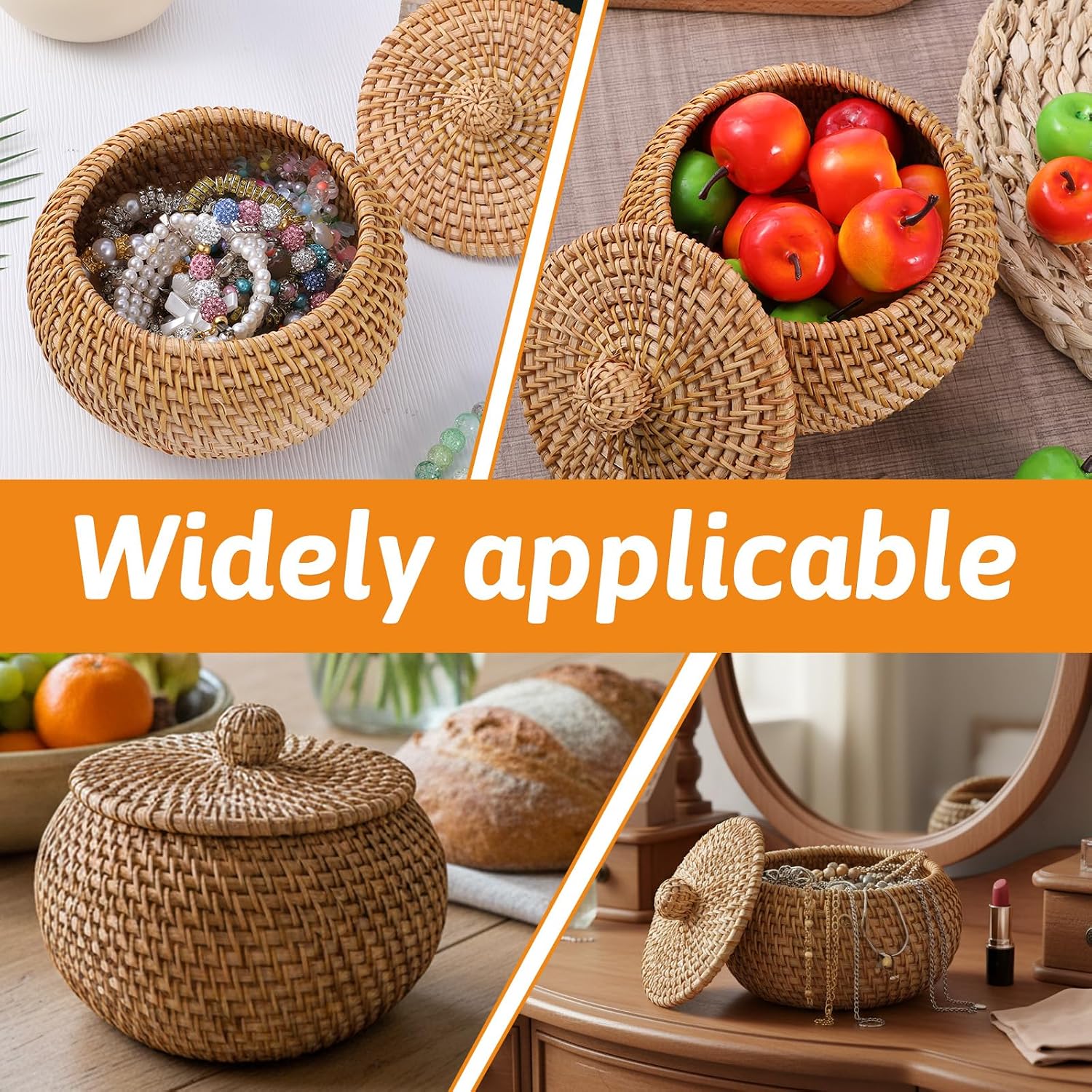 1 Pc Small Rattan Basket Box / 4.8 x 3.3