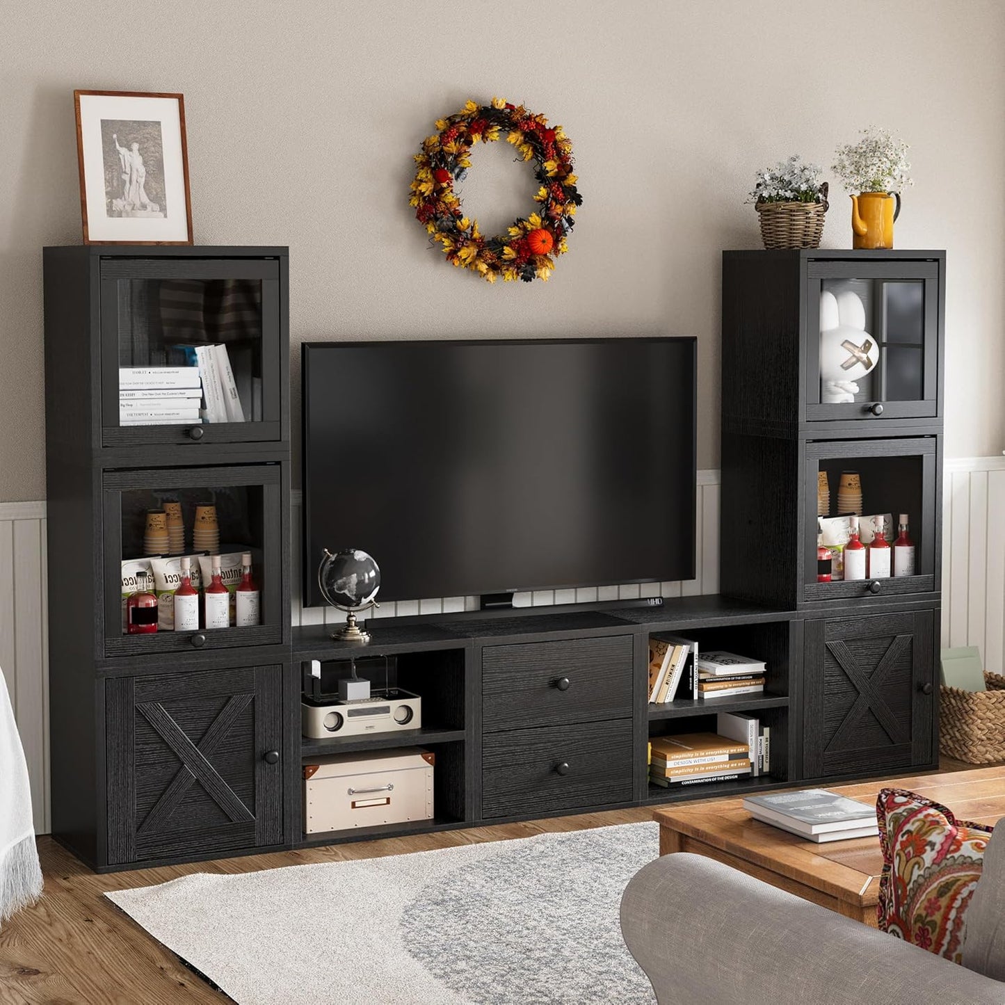 DIY Cube Storage Organizer Stackable Cubes / Black / 1 Layer Cube