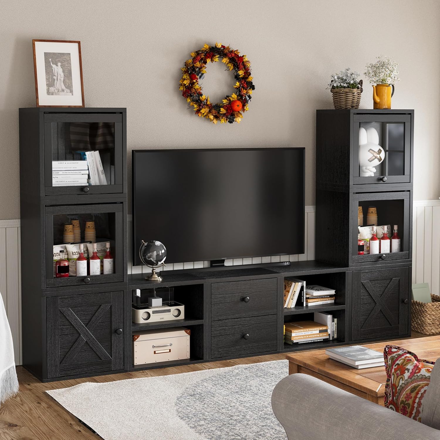 DIY Cube Storage Organizer Stackable Cubes / Black / 1 Layer Cube