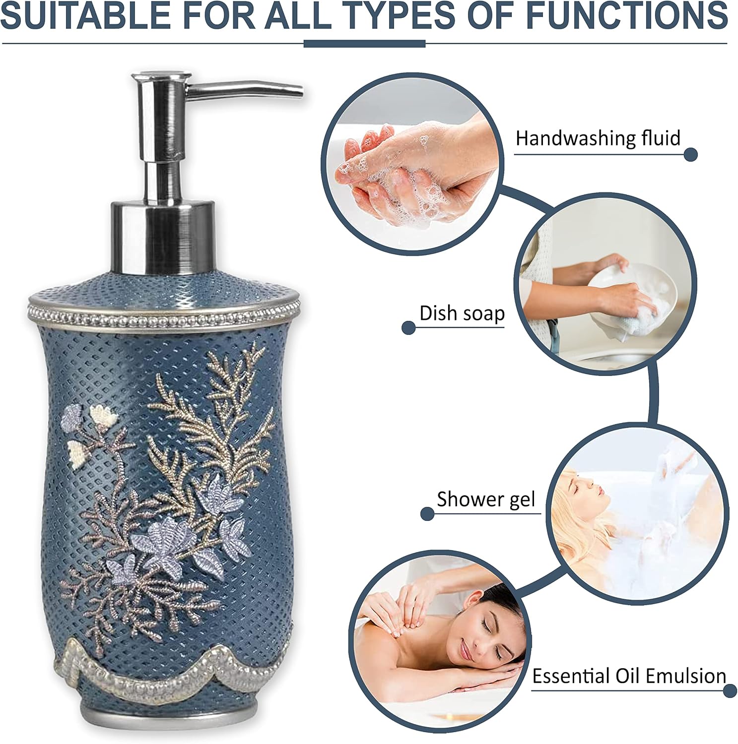 Zahari Home 4pc Capri Bathroom Accessories Sets Modern Classic Soap Dispenser, Tumbler, Tooth Brush Holder and Soap