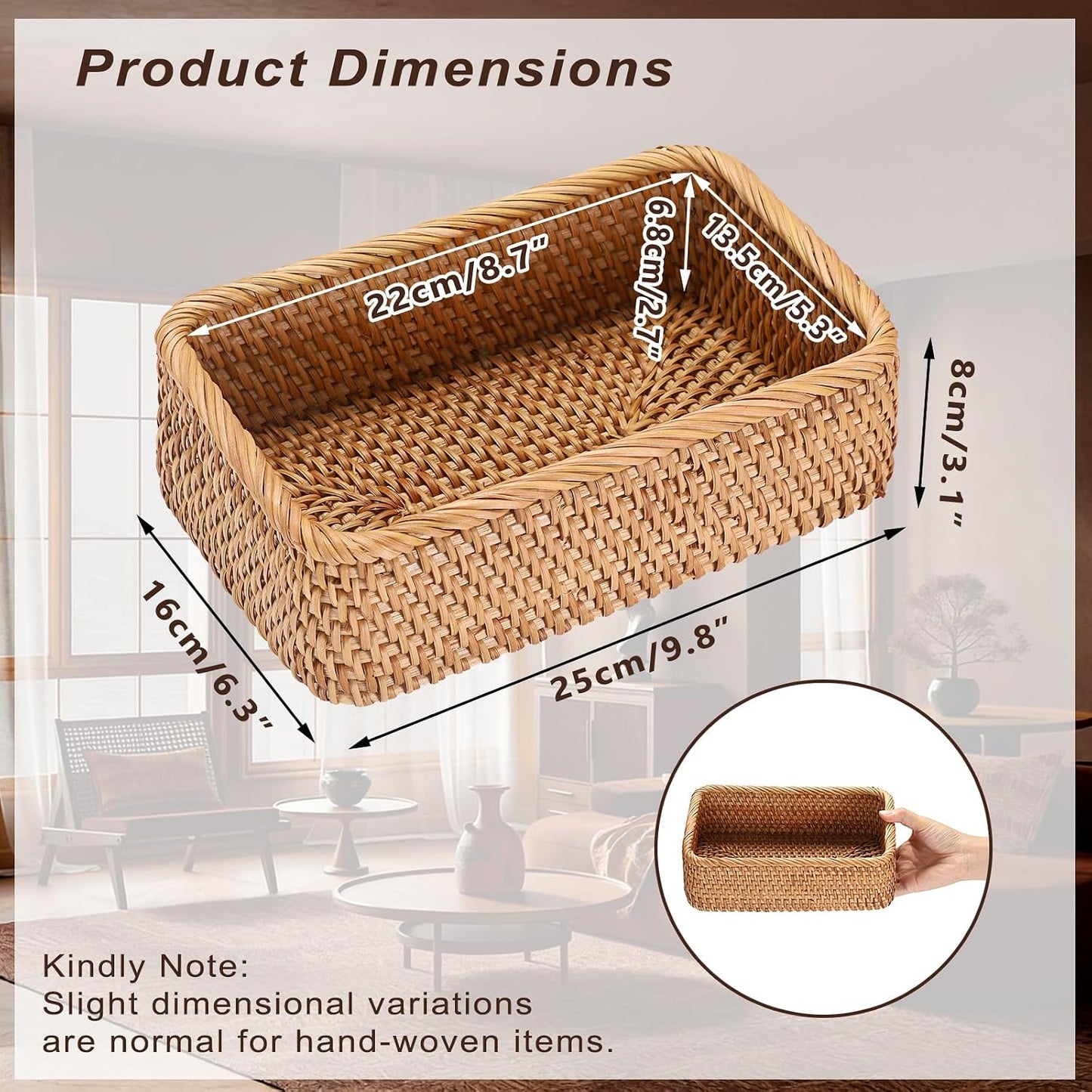 Small Remote Basket / 9.6'' x 6.5'' x 3.1