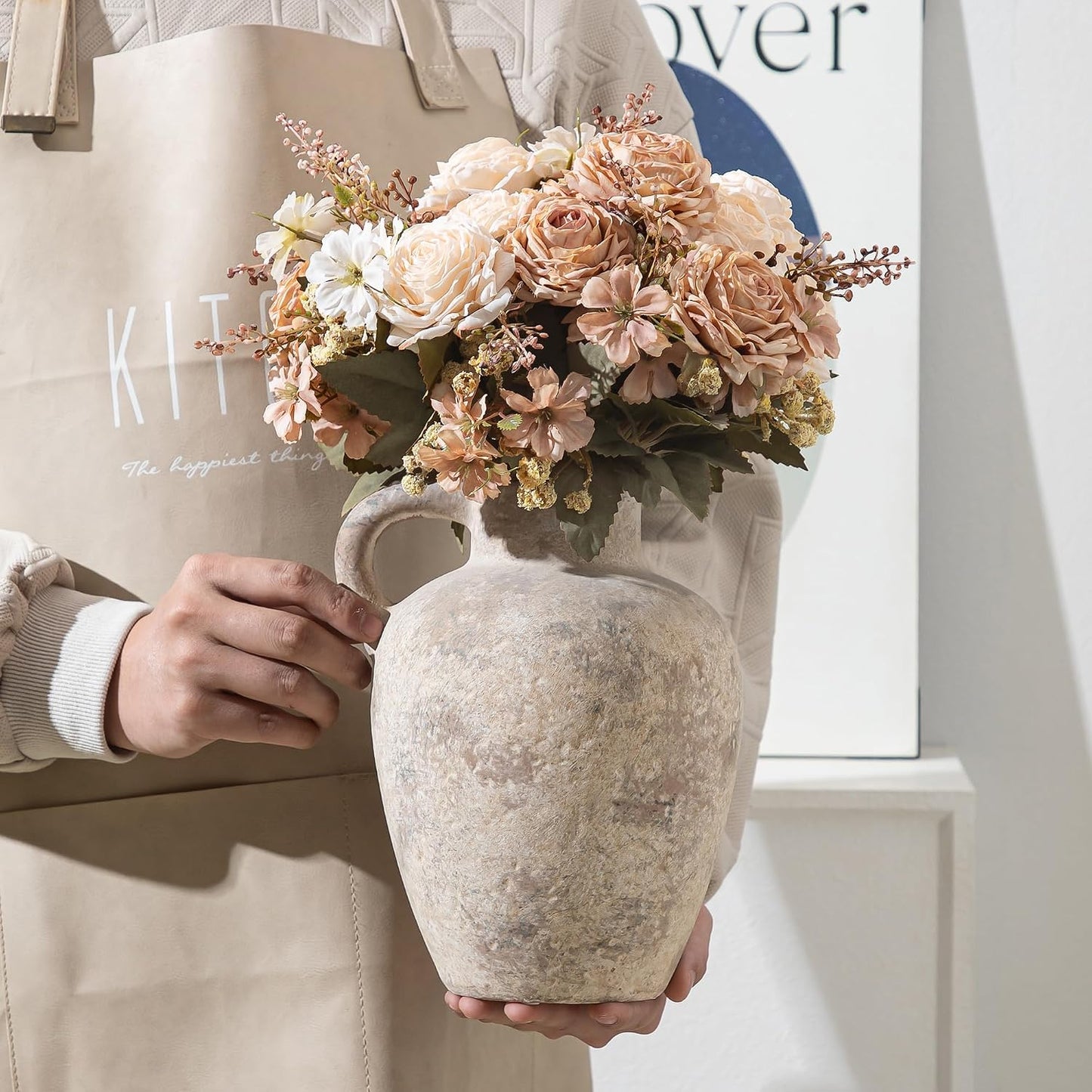 8.85" Handmade Ceramic Vase / Farmhouse-8.85in-3