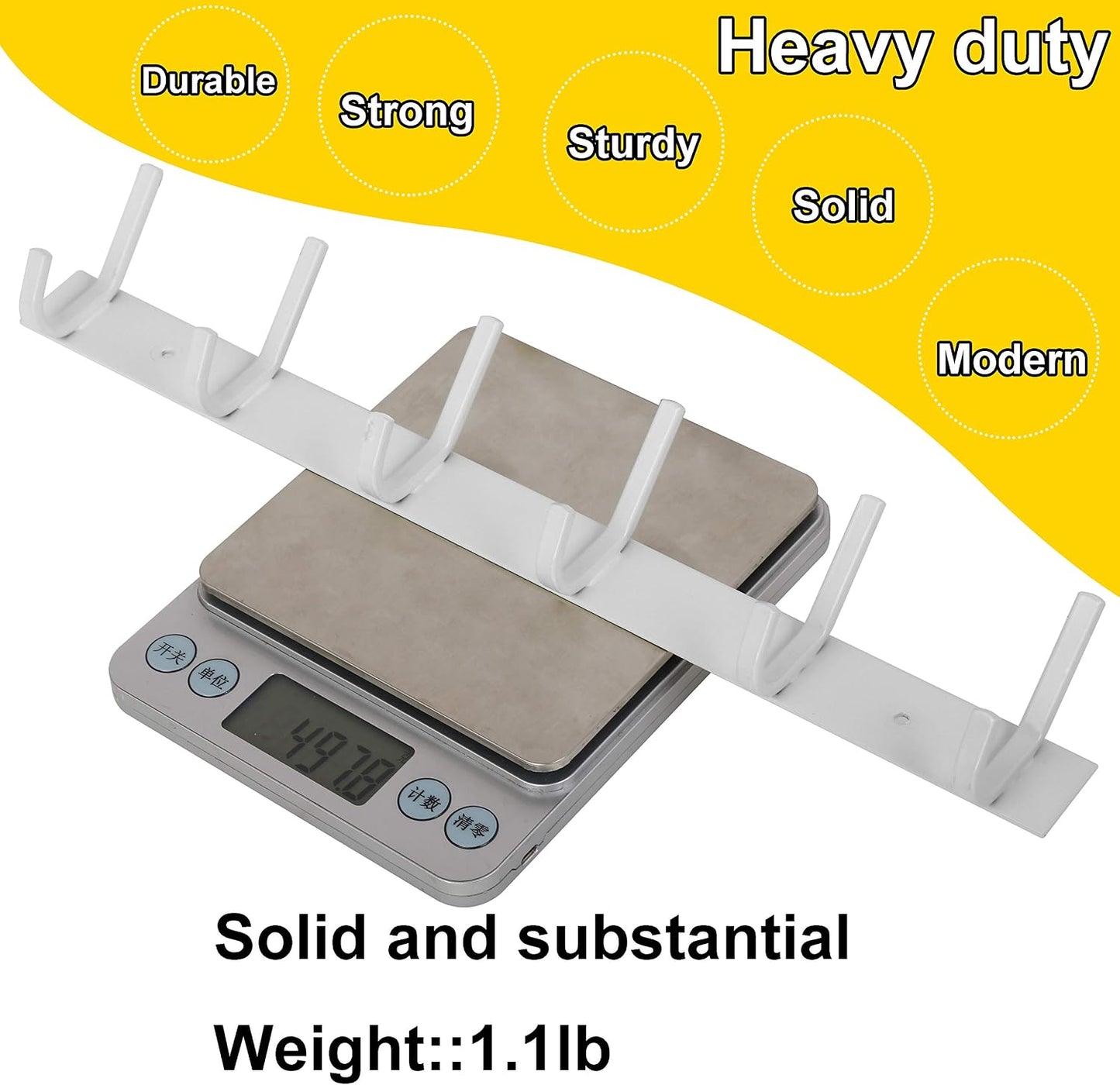 WEBI Coat Rack Wall Mounted,Coat Hooks Wall Mount,Coat Hanger Wall Hook Rack,6 Hooks for Hanging