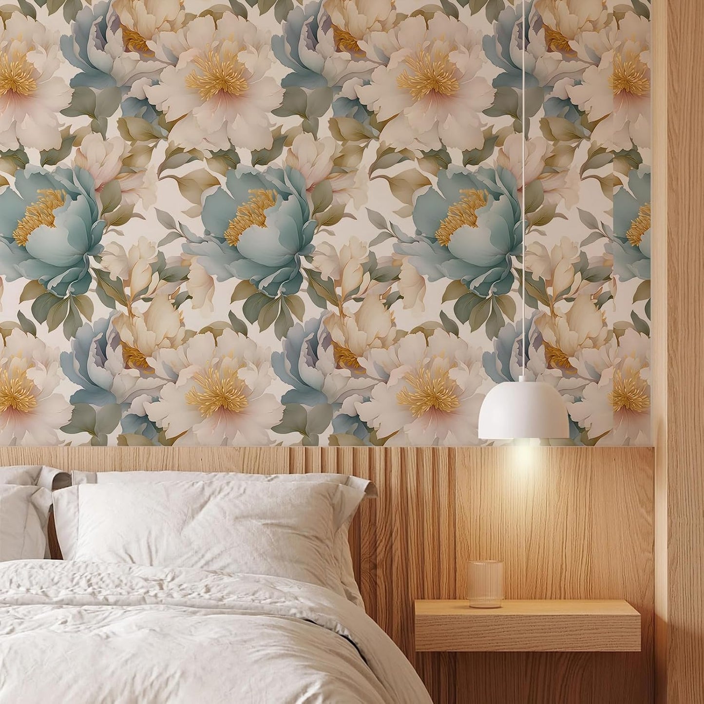 Peony Vintage Floral Removable Wallpaper / 17.7 x 236.2