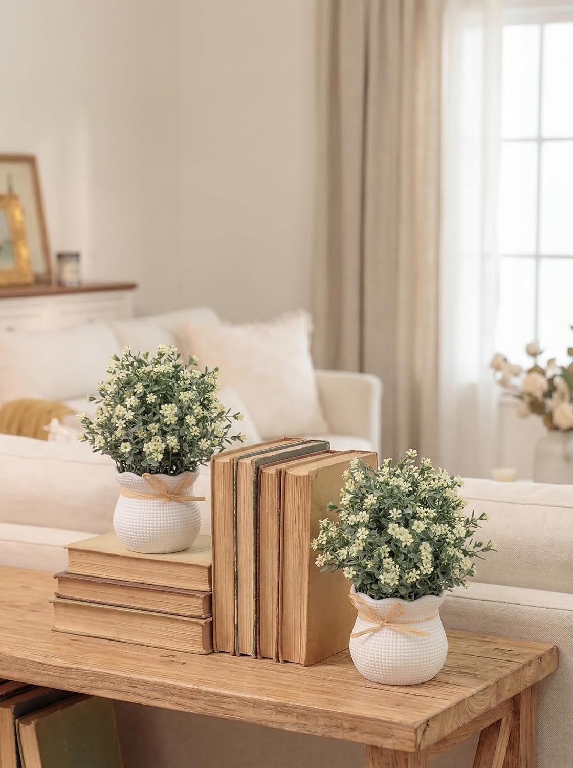 Faux Plants Indoor / Ivory / Floral / Set of 2