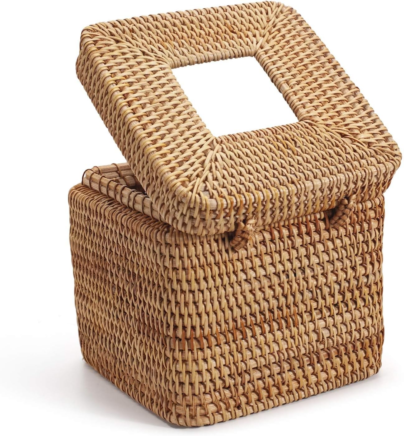 Rattan Square Tissue Box Cover / Natural / 5.7 x 5.7 x 5 / Set of 2