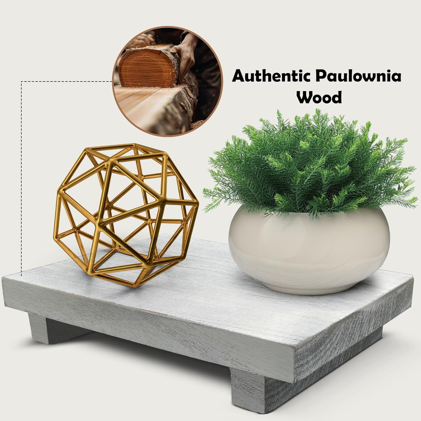 Plant Stand / Candle Holder / White / 9 x 6 x 1.5