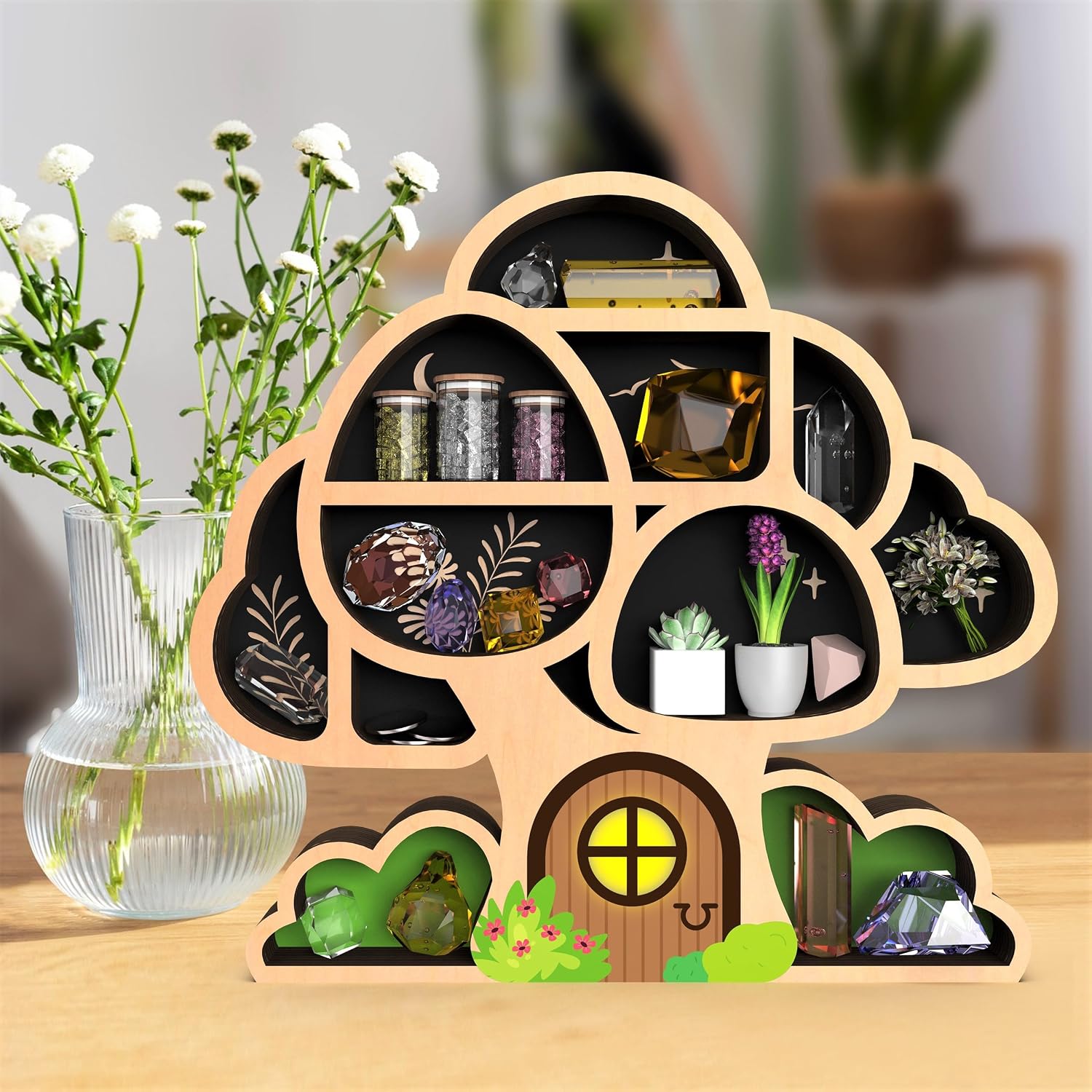 Hippie Boho Decor / Life Tree & Mushrooms