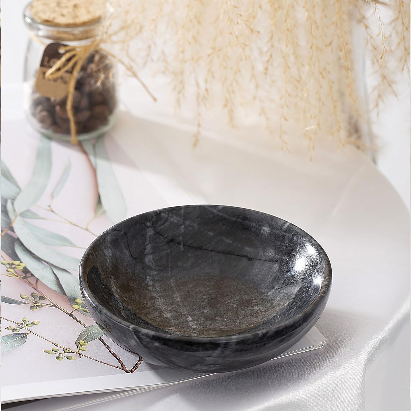 Rings Holder / Marble Jewelry Dish / Black