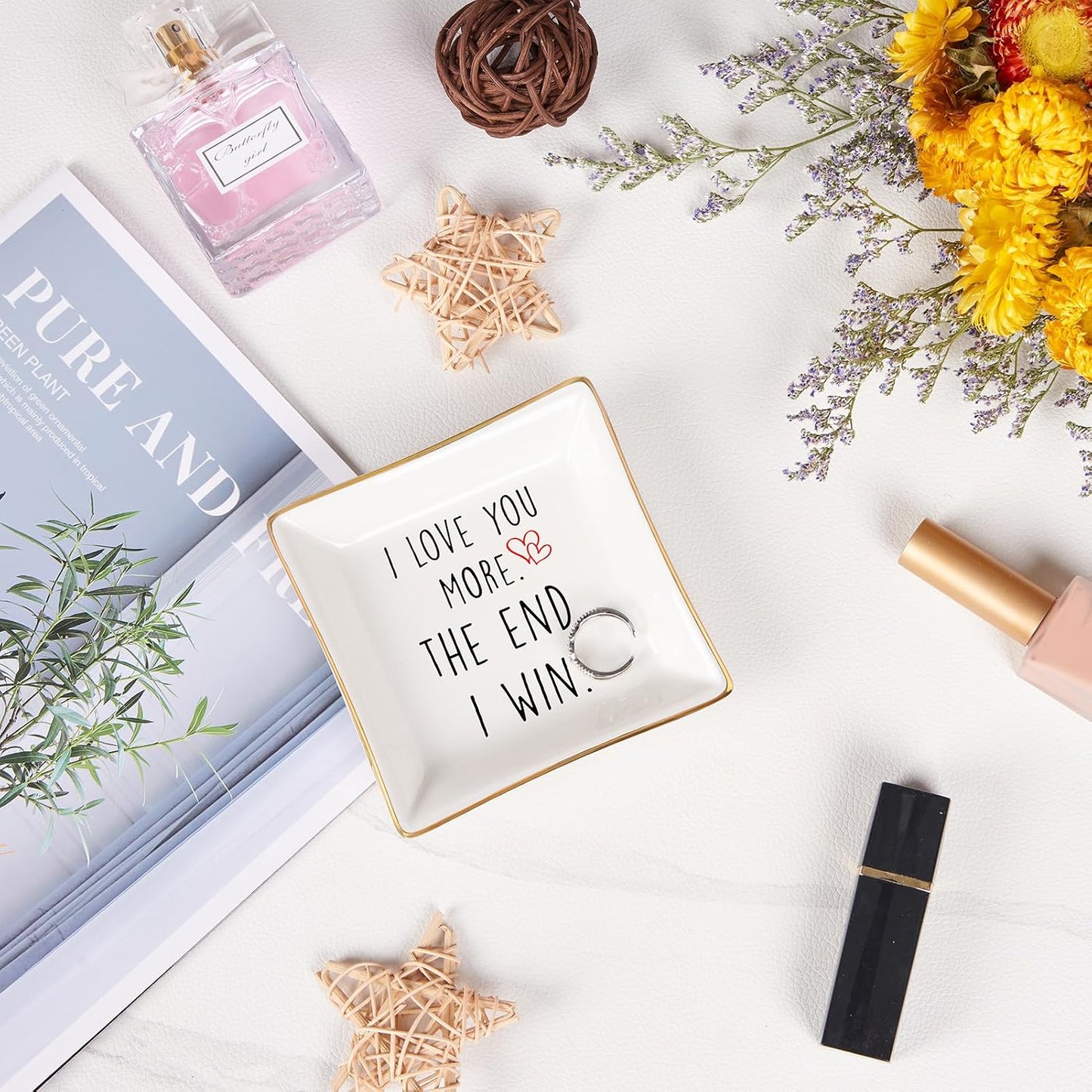 Wife Gifts Romantic Gifts for Her Jewelry Dish Tray / I Love You More