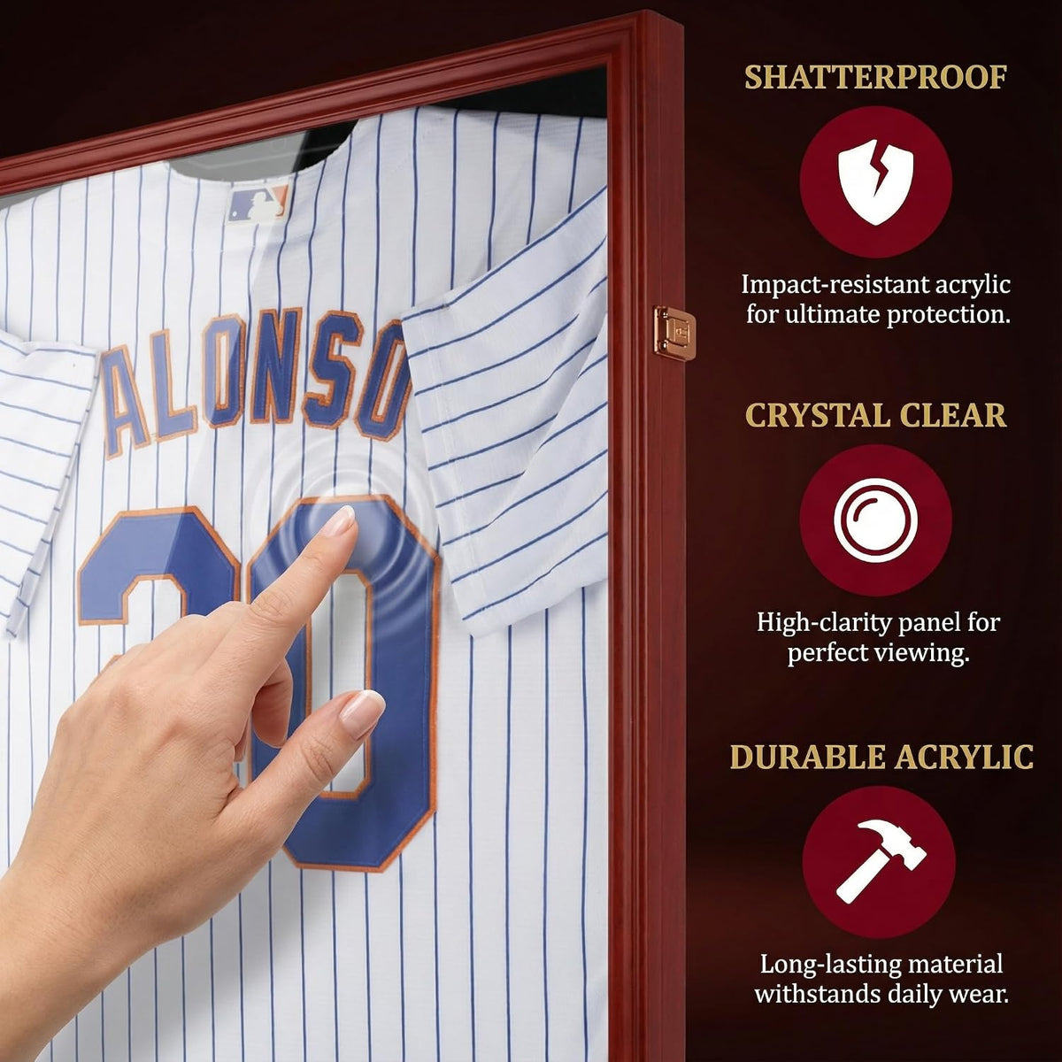 Pro Collector's Jersey Display Case Frame Shadow Box with 98% UV Protection for Baseball Basketball Football Soccer