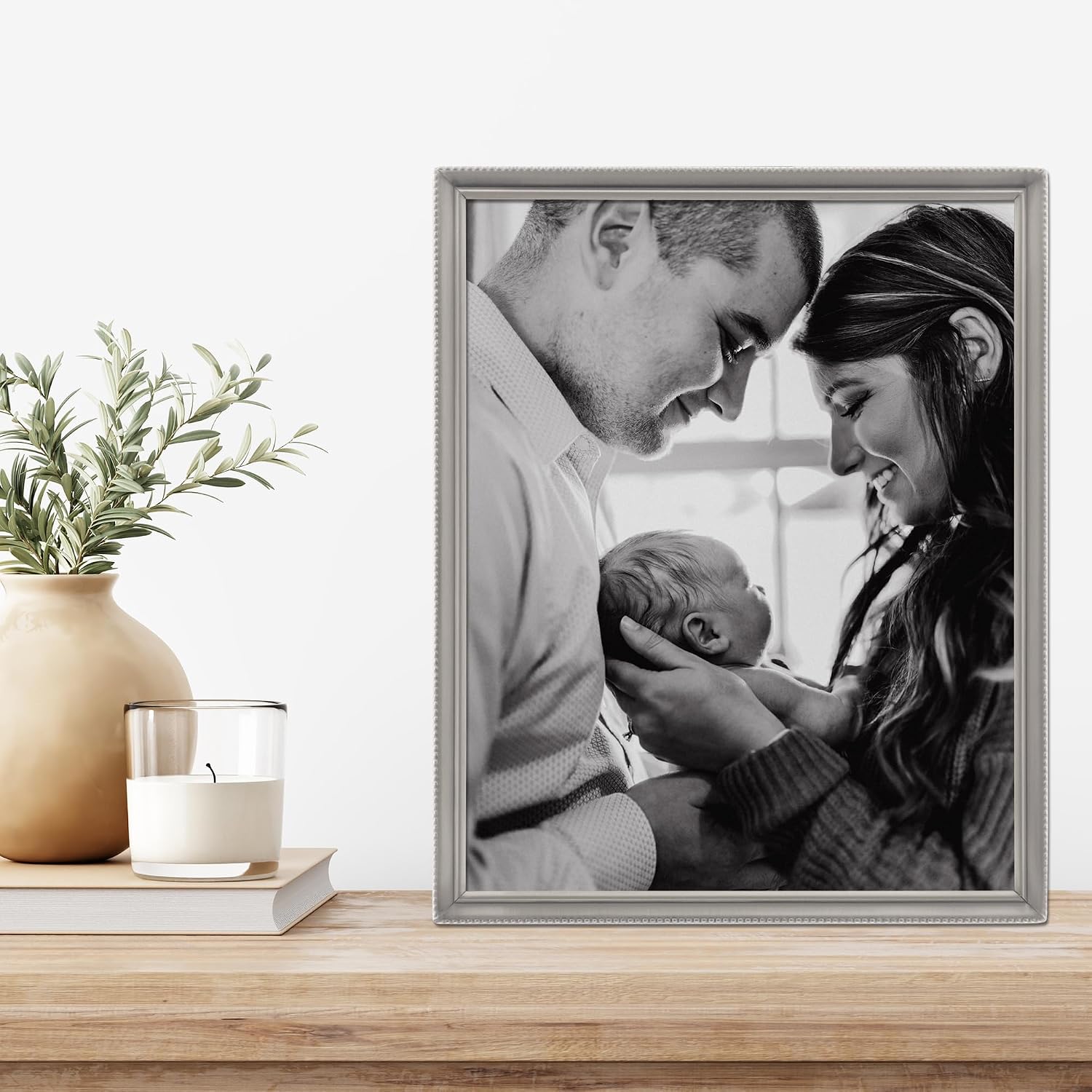 Lawrence Frames 11580 Antique Pewter 8x10 Picture Frame - Bead Border Design
