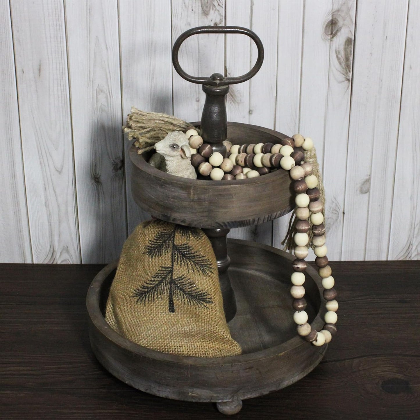 Farmhouse Decor Beads Wooden Bead Garland / Brown / 60 Inch