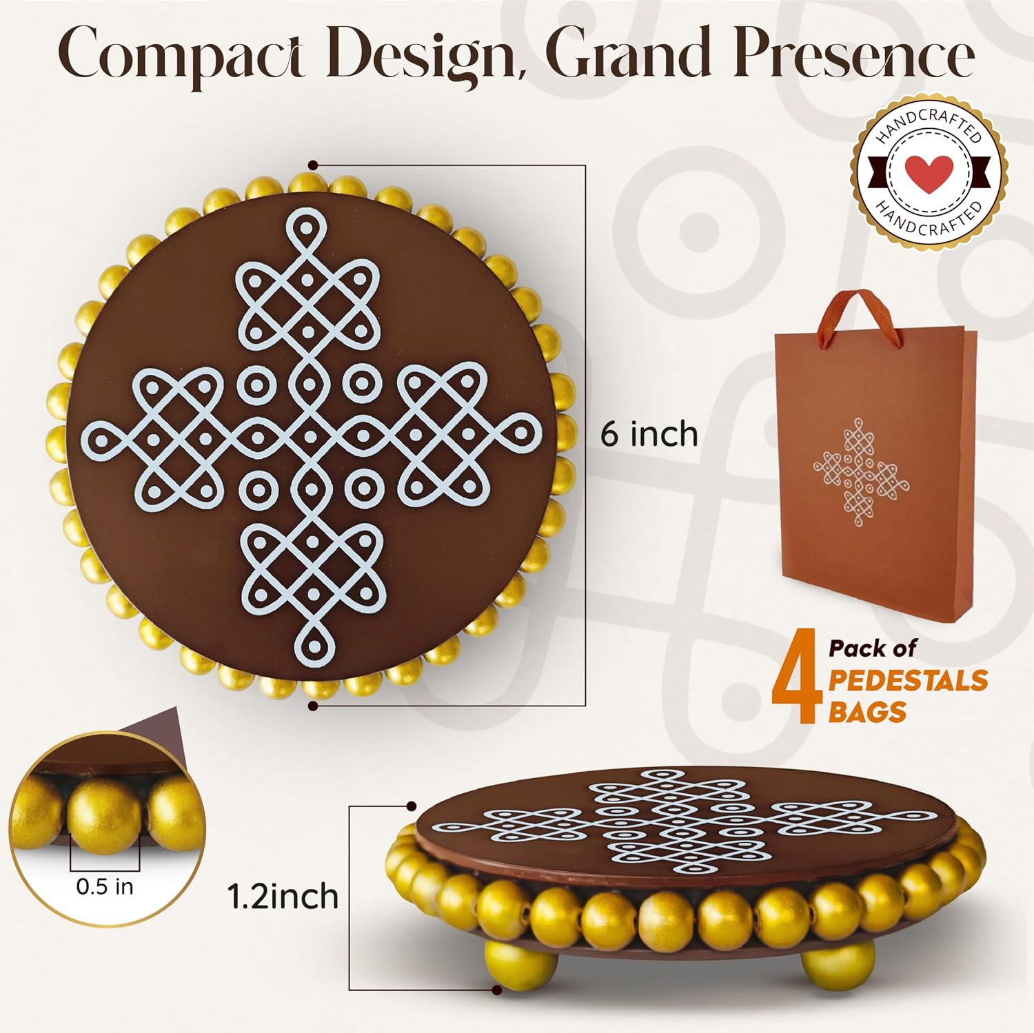 Gold Beaded Edge / Brown