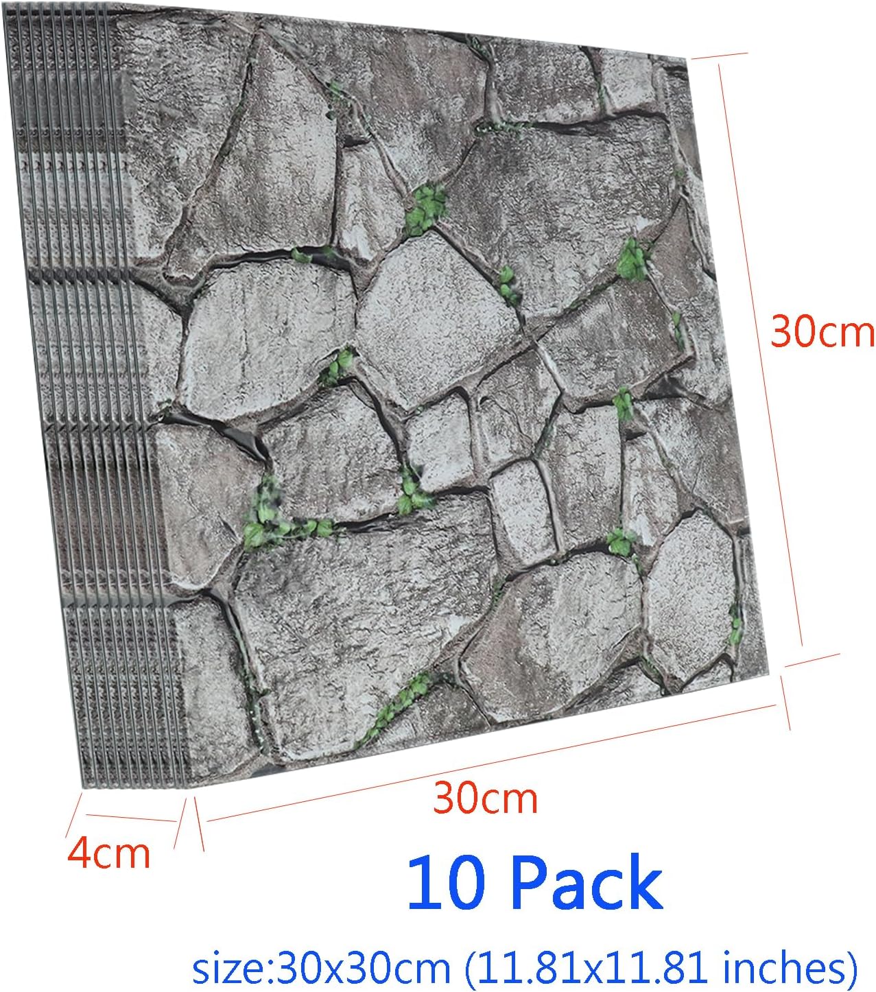 3D Panels Peel and Stick,Simulated Stone Wall,PVC Waterproof Self Adhesive Decorative for Interior Wall Decor,Living