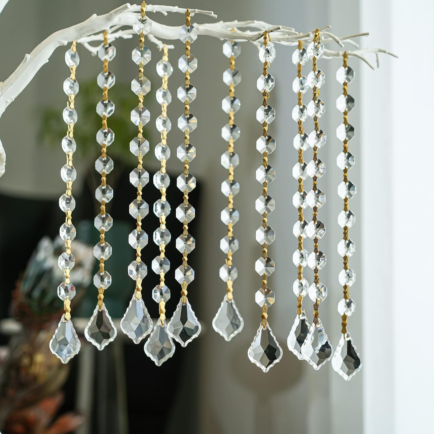 Crystal Garland Strands Hanging Glass Chandelier Beads Chains Crystal / Maple Leaf / Set of 10