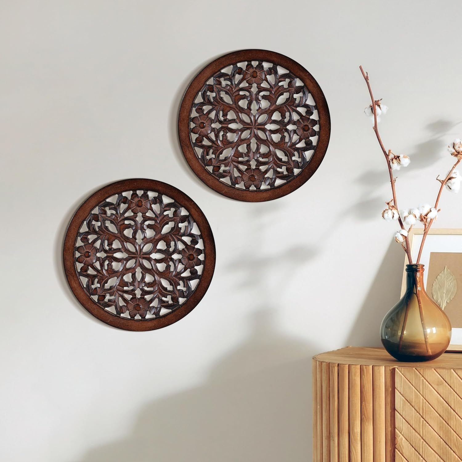 Decorative Wood Panels / Natural Burnt / 12 x 12 / Set of 2