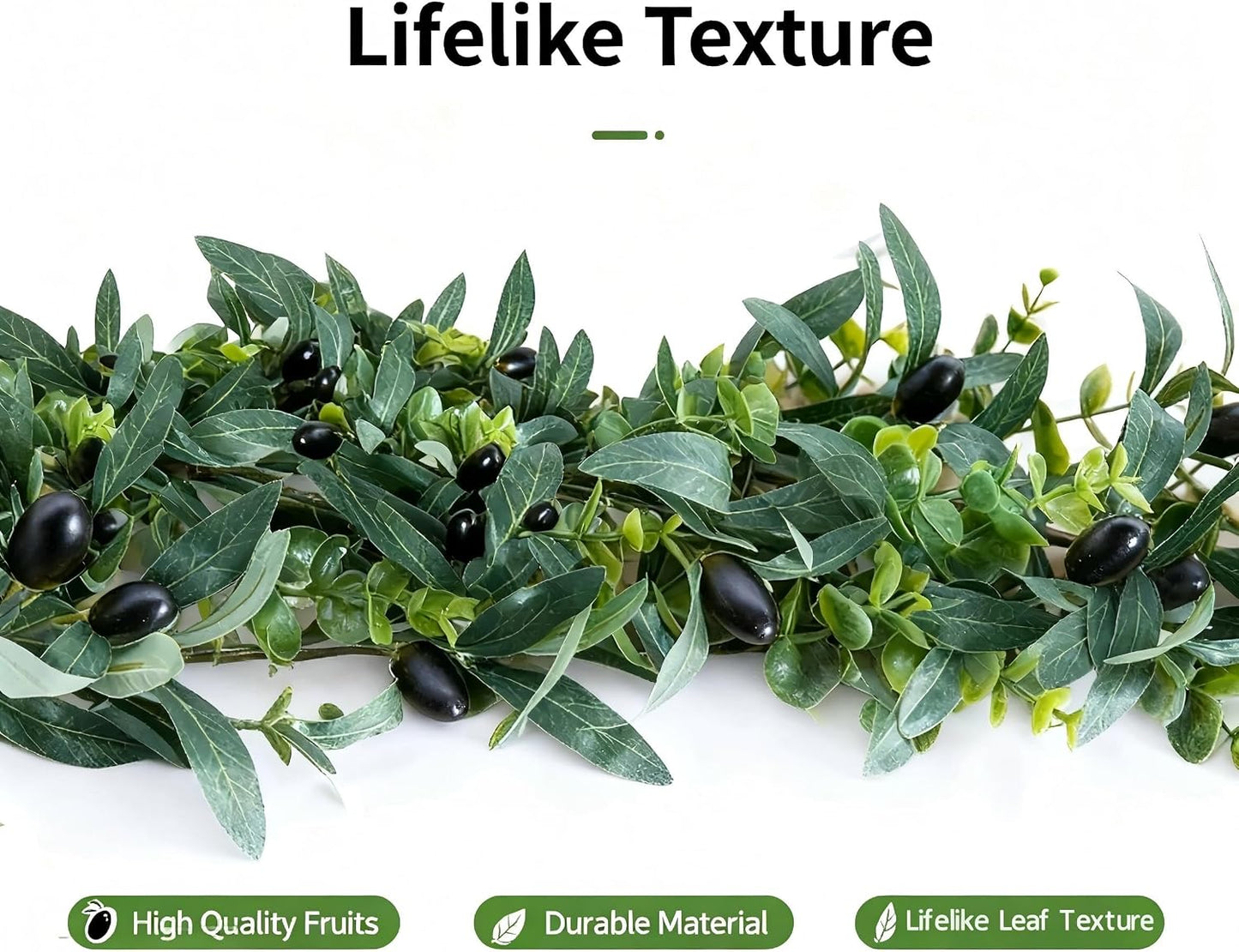 Faux Olive Branches / Eucalyptus Olive Vine / 12 Inch