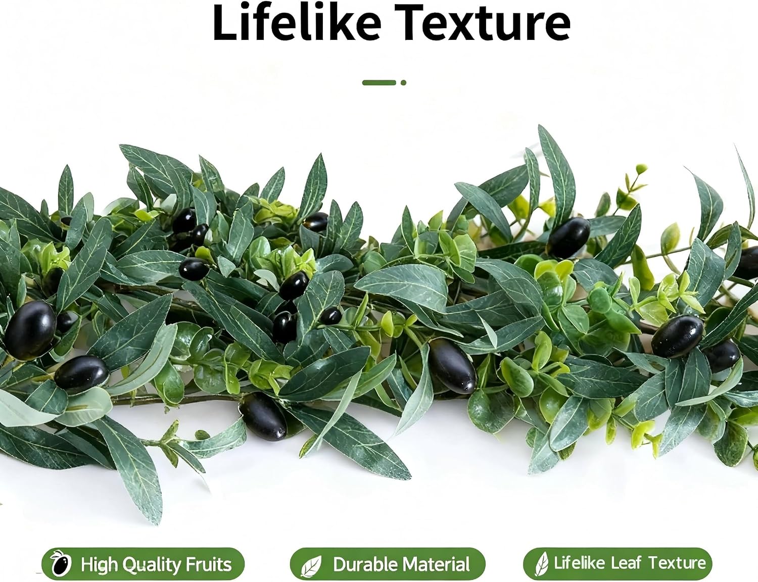 Faux Olive Branches / Eucalyptus Olive Vine / 12 Inch