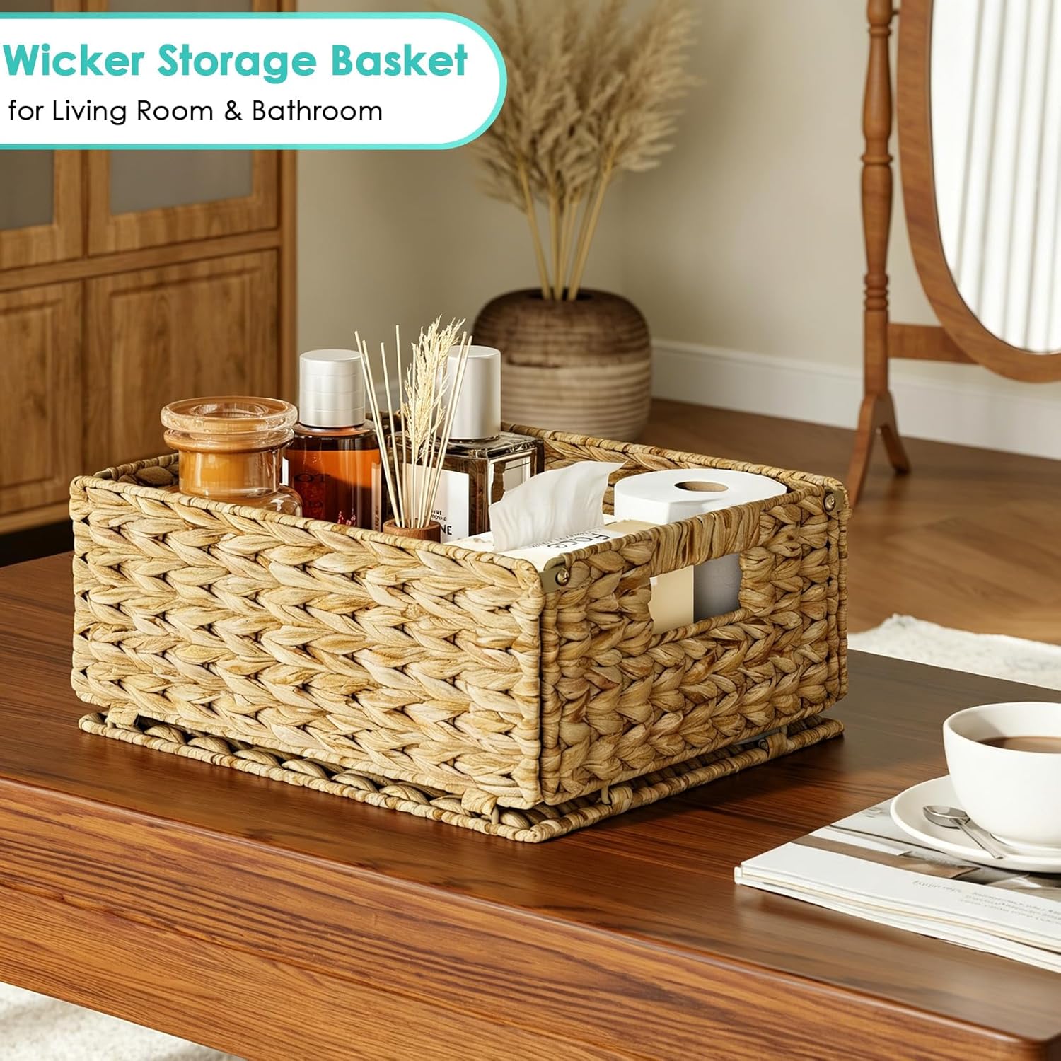 Pantry Wicker Storage Baskets / Set of 4