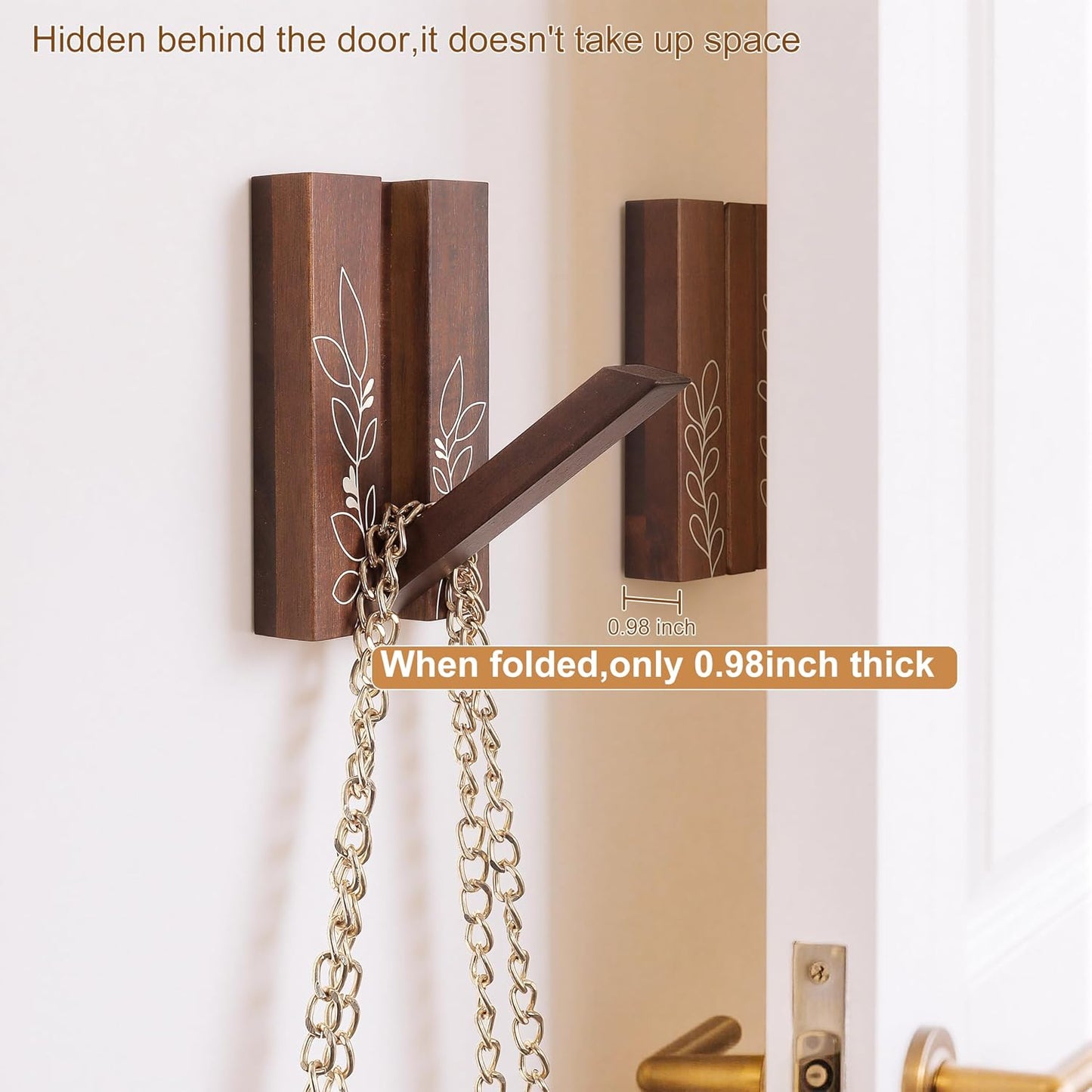 Rustic Folding Wall Hooks / Pattern B / Set of 2