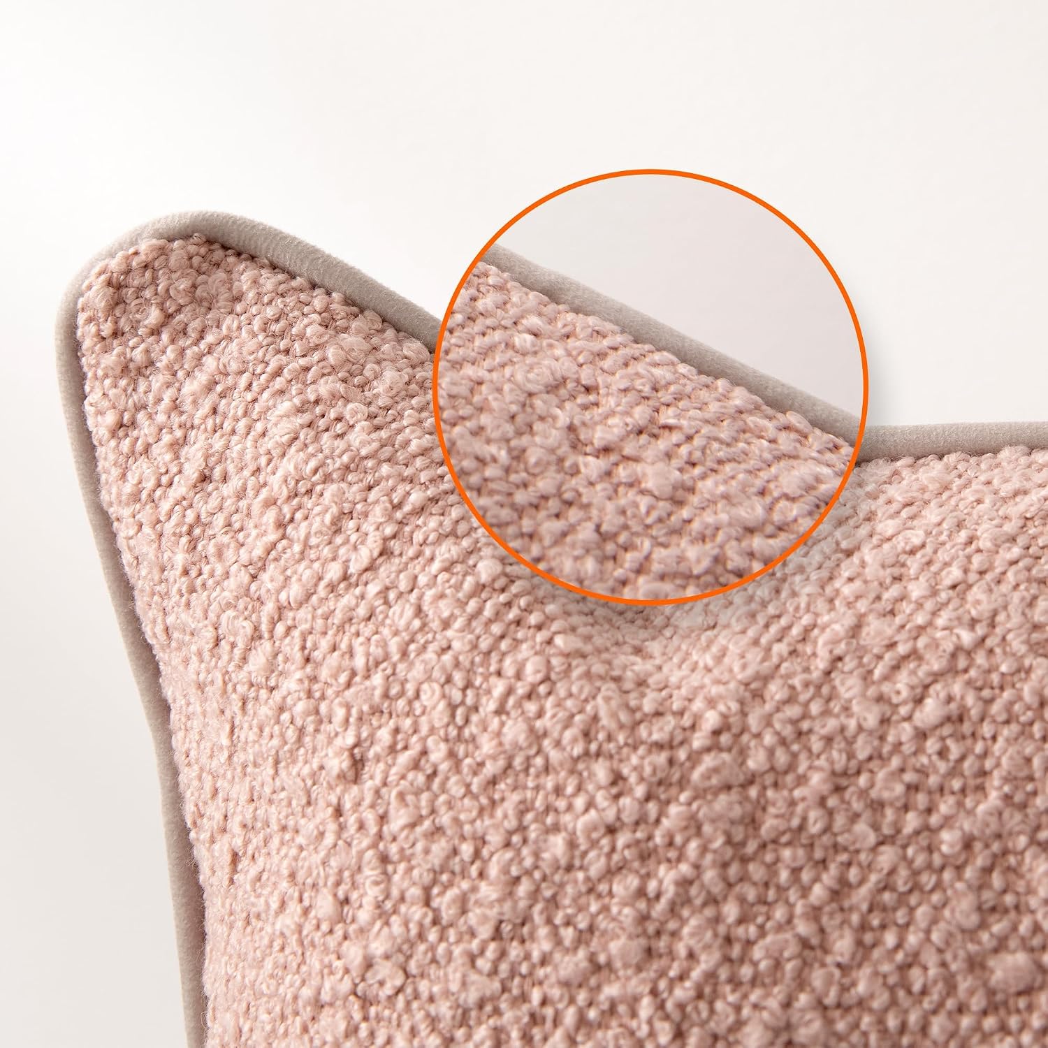Boucle Throw Pillow Covers / Pink / 18 x 18 / Set of 2