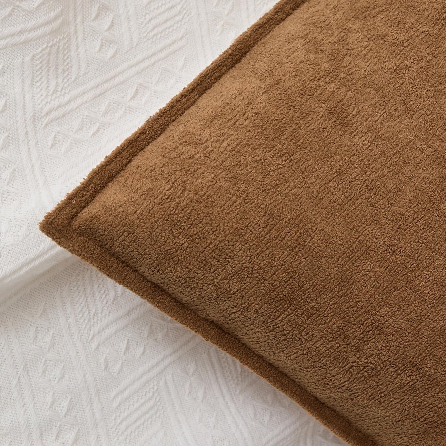 Kevin Textile Waterproof Decorative Pillow Covers Soft Boucle Textured / 18 x 18 / Brown / Set of 2