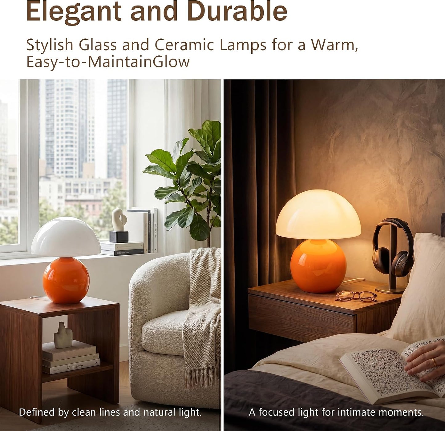Mushroom Lamp Table Lamp / Orange