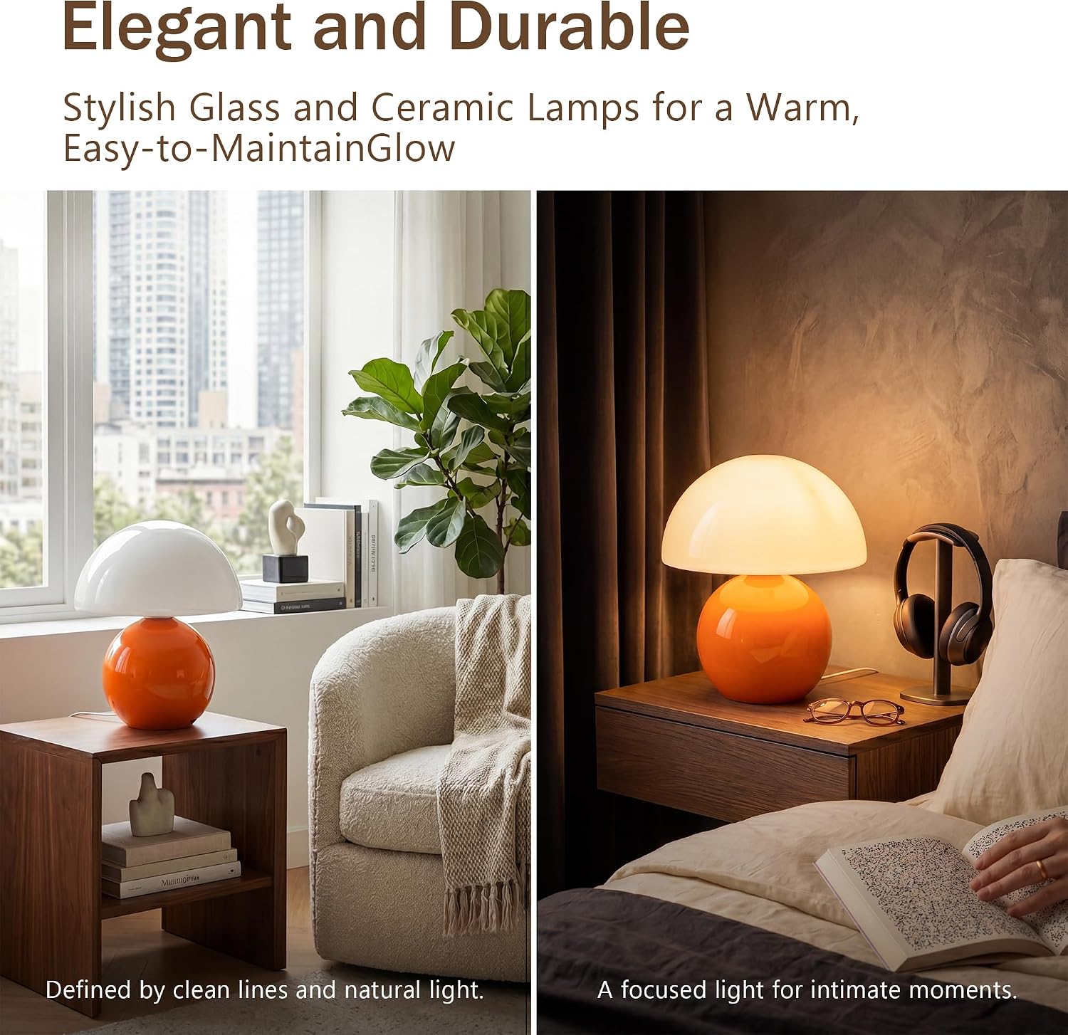 Mushroom Lamp Table Lamp / Orange