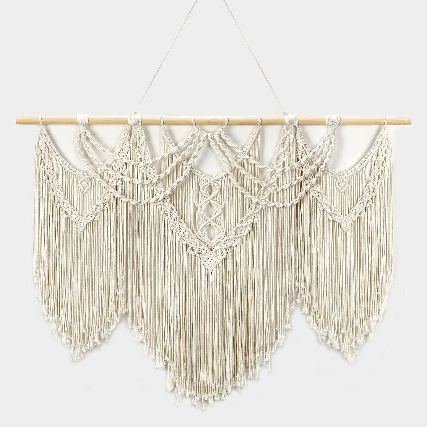 Boho Wall Tapestry / 32"L x 43"W / Tassel / 43 x 32