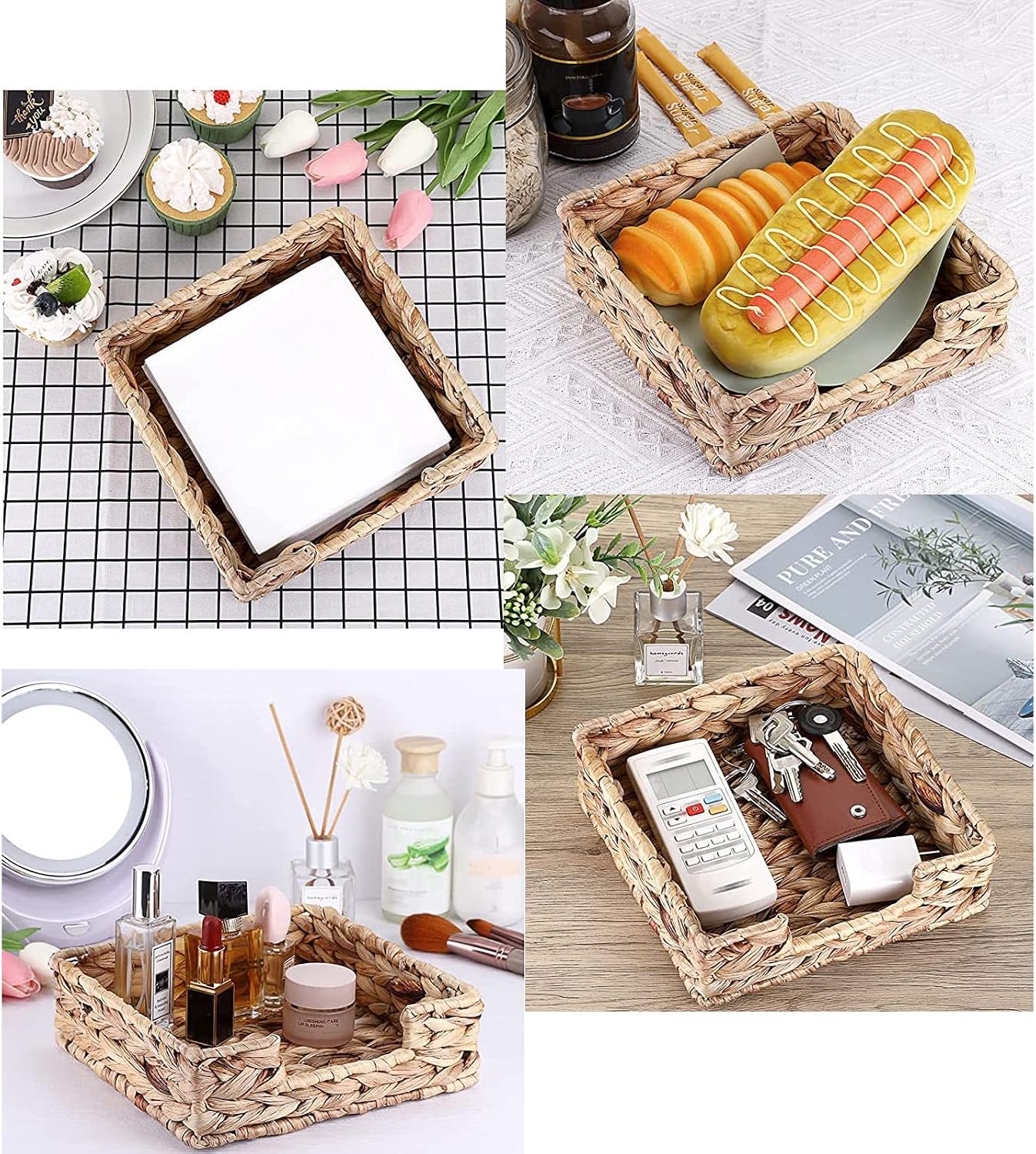 Rattan Napkin Holder / Napkin Basket Decorative Wicker Napkin Tray 7 ½''L