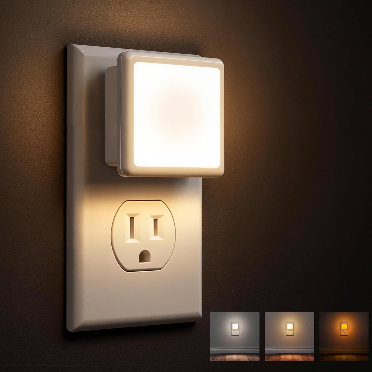 L LOHAS LED 3CCT Night Lights Plug into Wall 2-Pack, Plug in Night Light