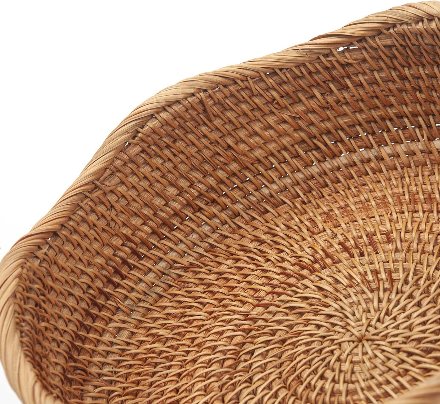 Rattan Bread Baskets Round Woven Fruit Bowls Key Holders Stackable / Wave / Natural / Set of 3
